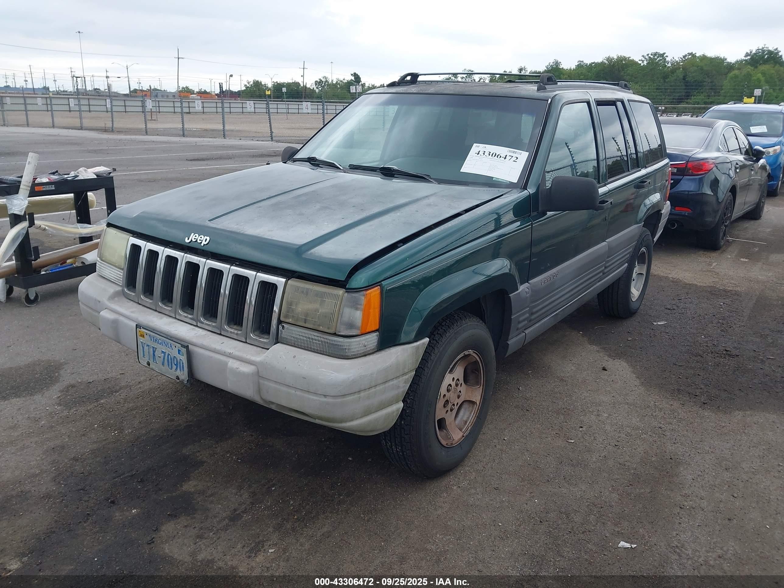 1996 Jeep Grand Cherokee Laredo Green vin: 1J4GZ58S2TC276121