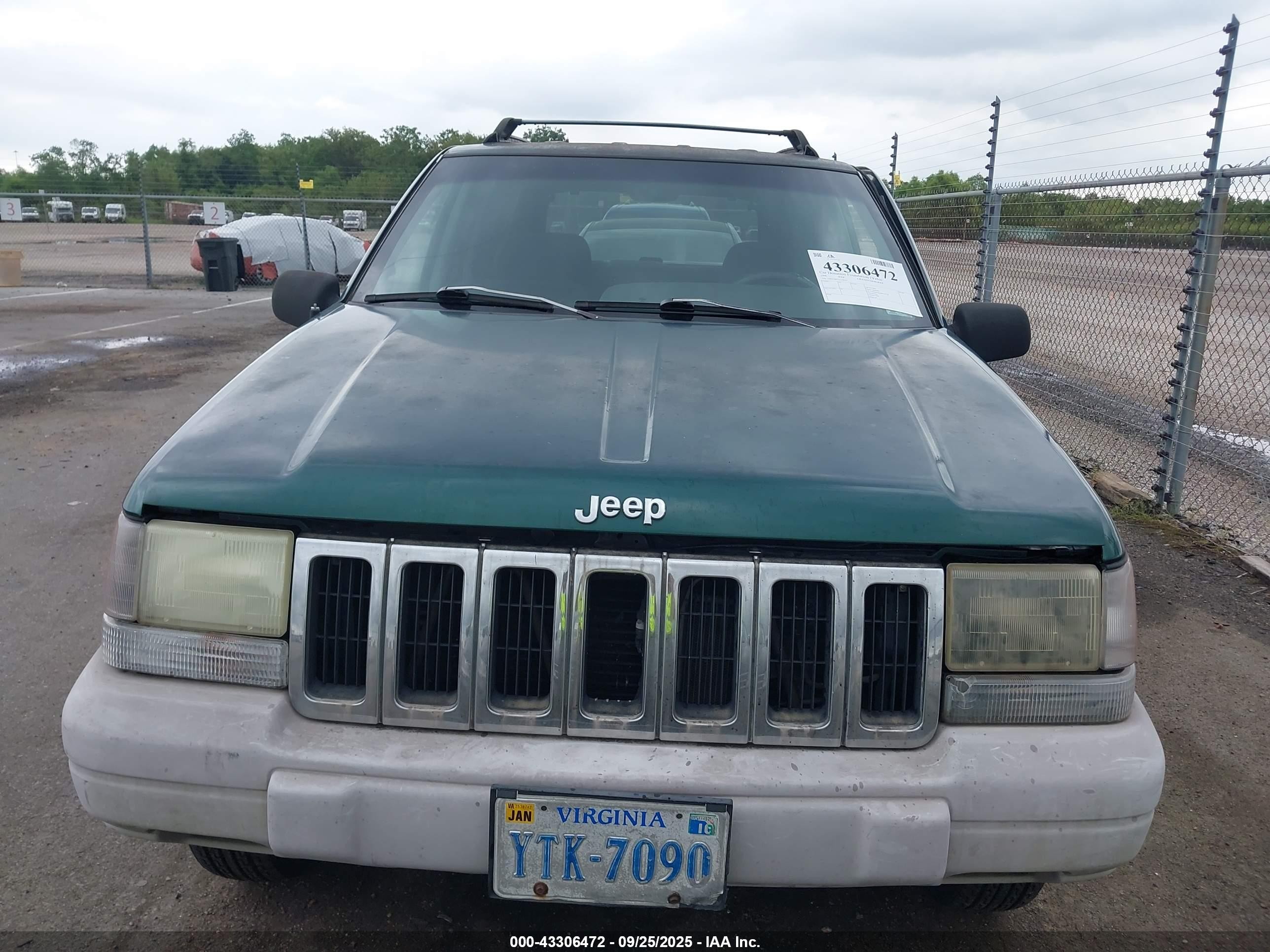 1996 Jeep Grand Cherokee Laredo Green vin: 1J4GZ58S2TC276121