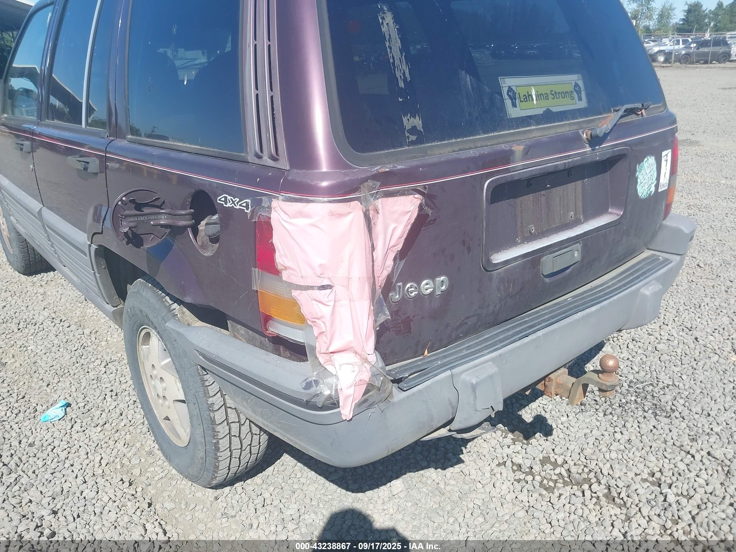 1995 Jeep Grand Cherokee Laredo Purple vin: 1J4GZ58S3SC741066