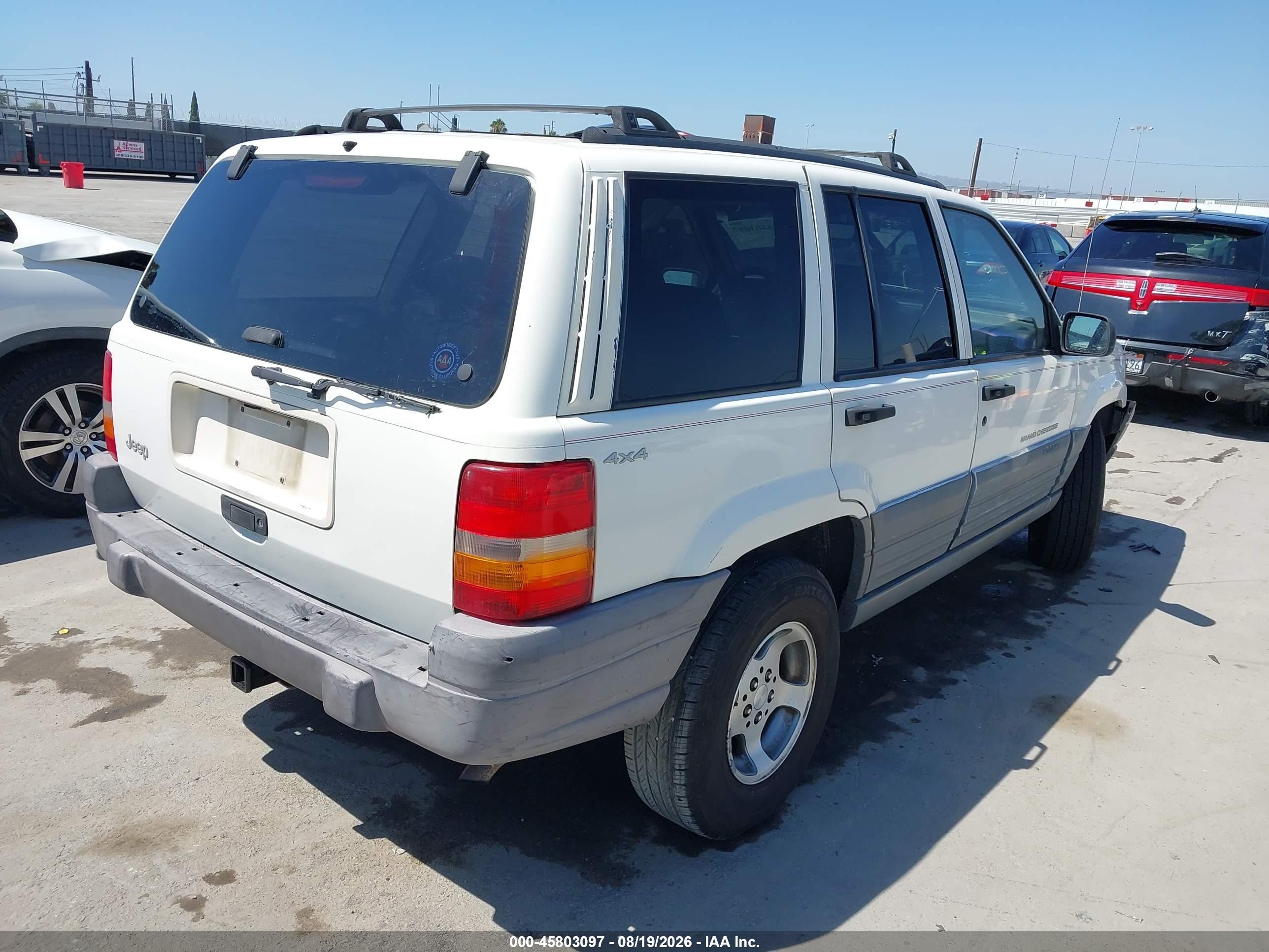1997 Jeep Grand Cherokee Laredo/tsi White vin: 1J4GZ58S6VC707269