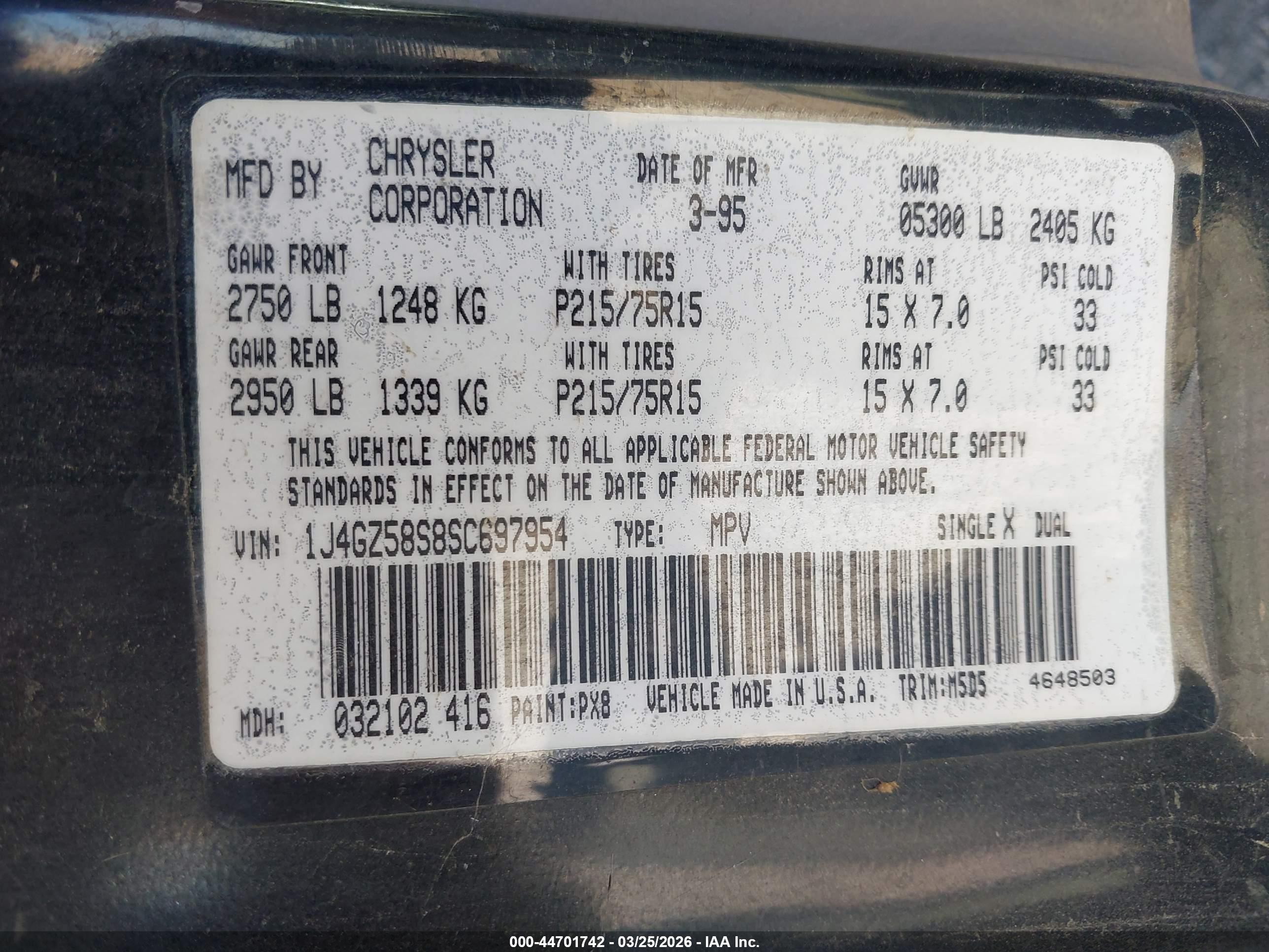 1995 Jeep Grand Cherokee Laredo Black vin: 1J4GZ58S8SC697954
