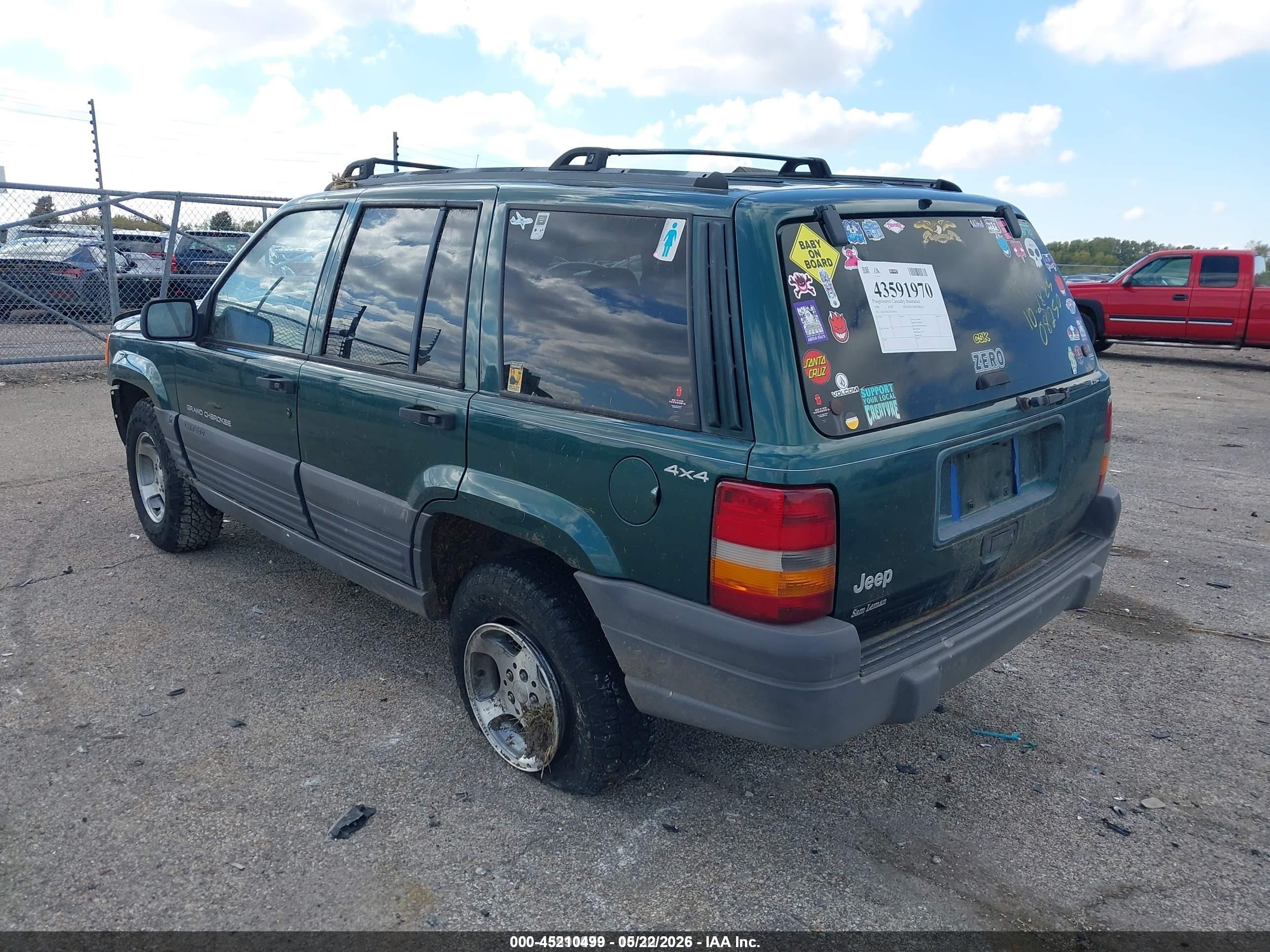 1996 Jeep Grand Cherokee Laredo Green vin: 1J4GZ58SXTC308250