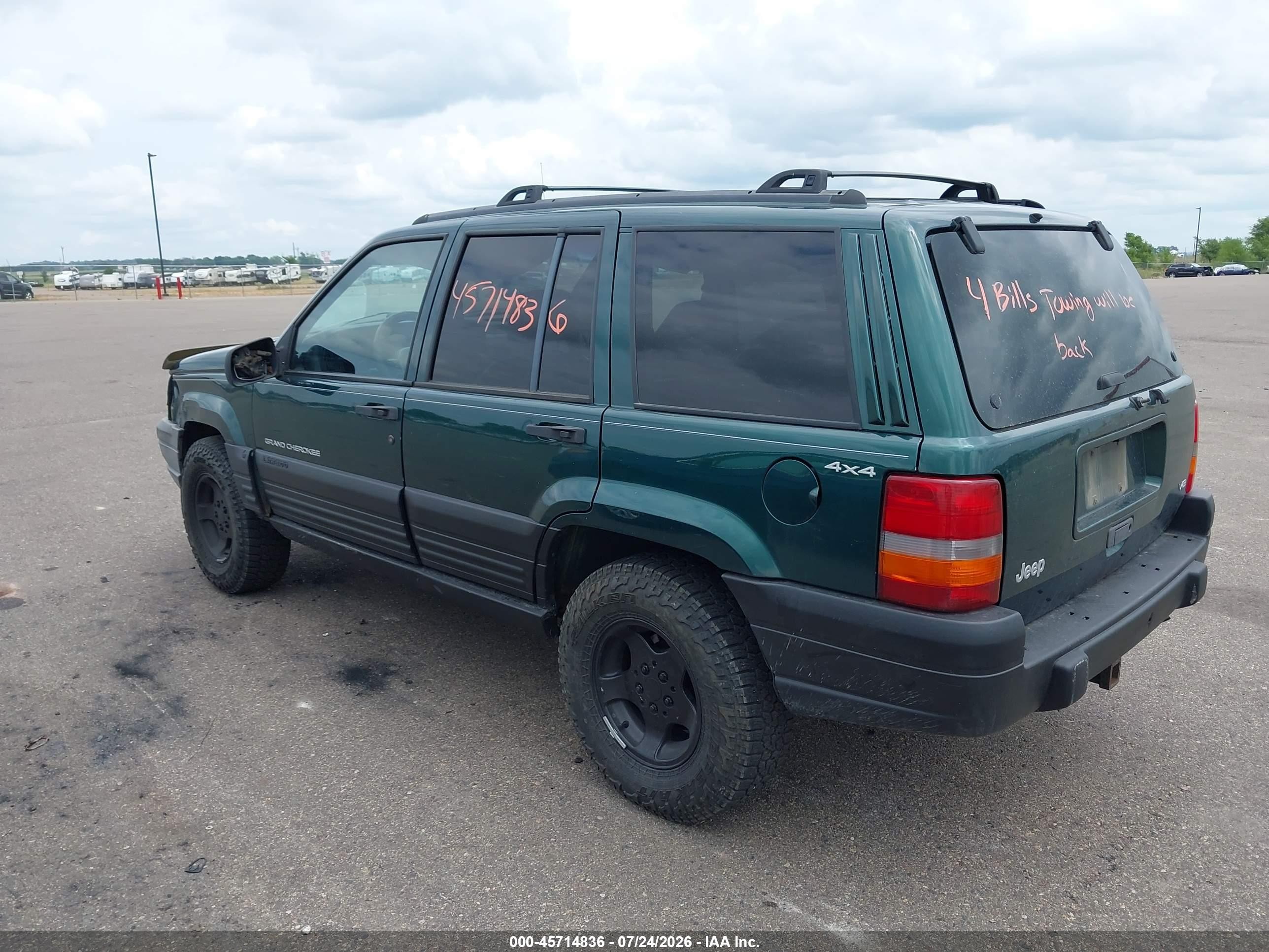 1998 Jeep Grand Cherokee Laredo Green vin: 1J4GZ58Y4WC192021