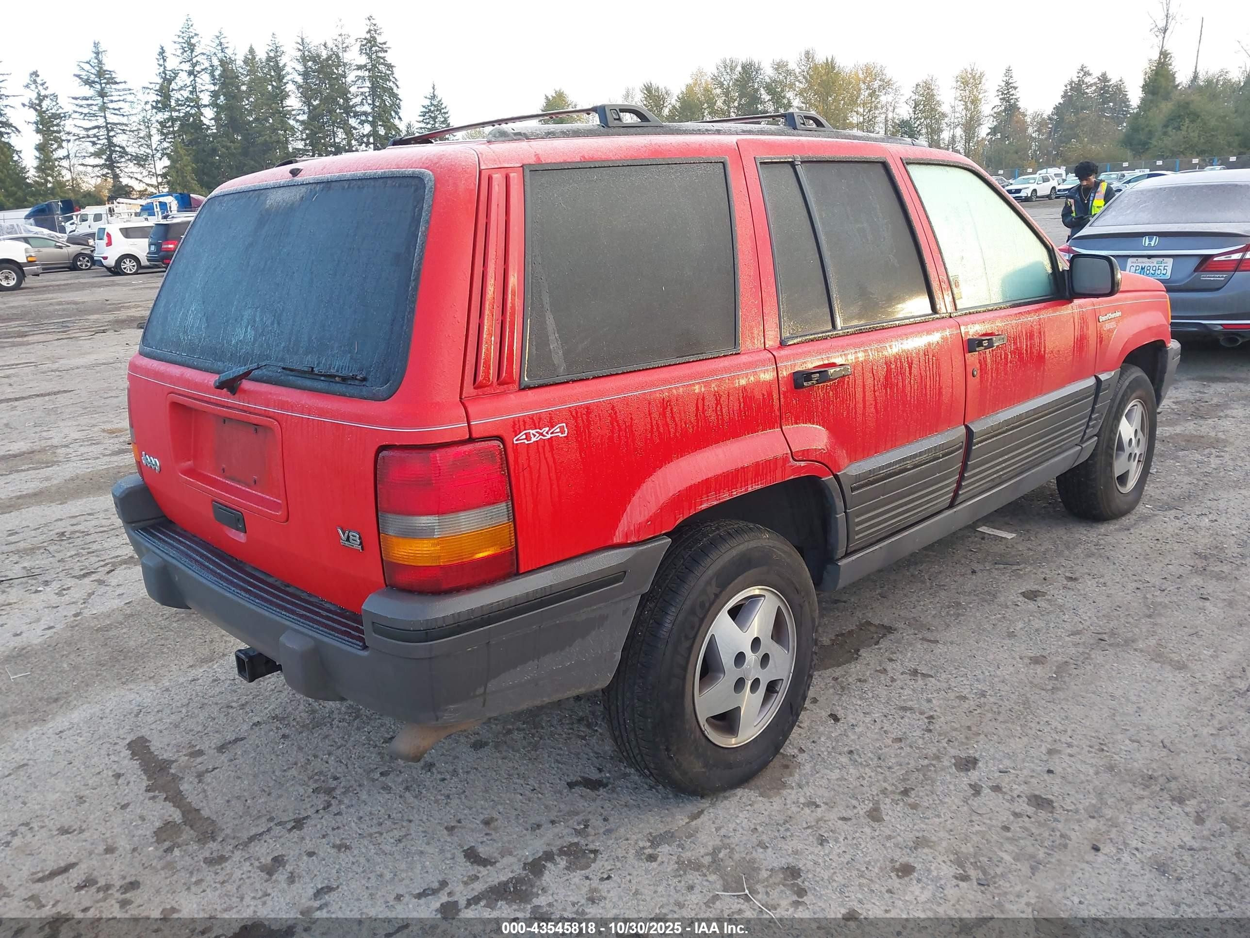 1995 Jeep Grand Cherokee Laredo Red vin: 1J4GZ58Y6SC500767