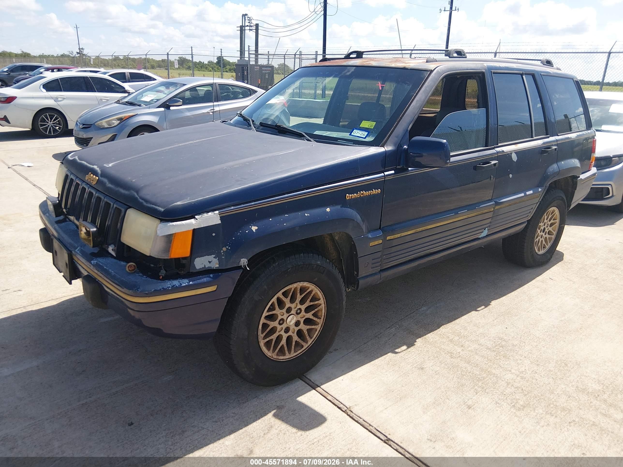 1993 Jeep Grand Cherokee Limited Blue vin: 1J4GZ78S4PC502371