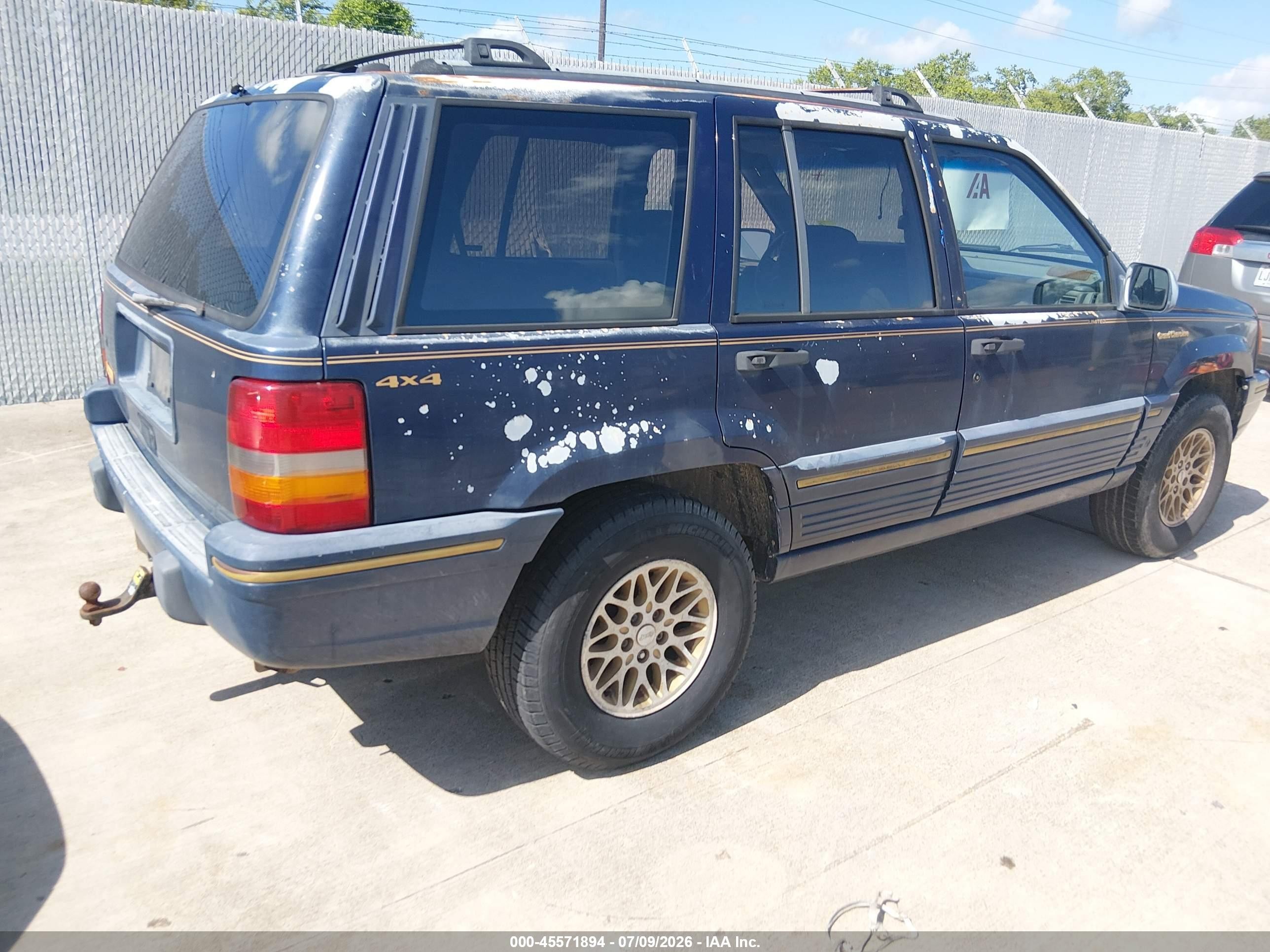 1993 Jeep Grand Cherokee Limited Blue vin: 1J4GZ78S4PC502371