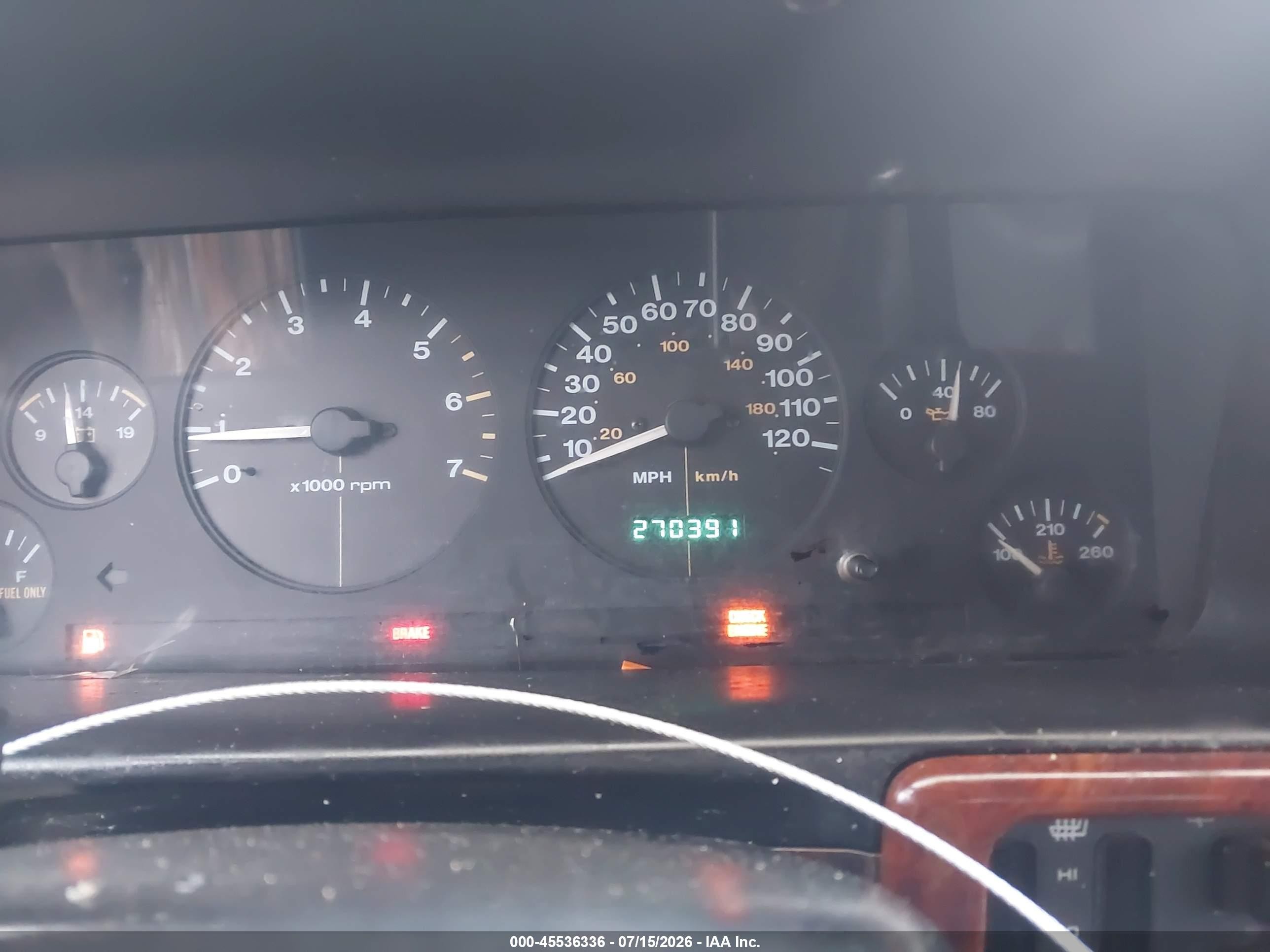 1997 Jeep Grand Cherokee Limited Gold vin: 1J4GZ78Y7VC520722