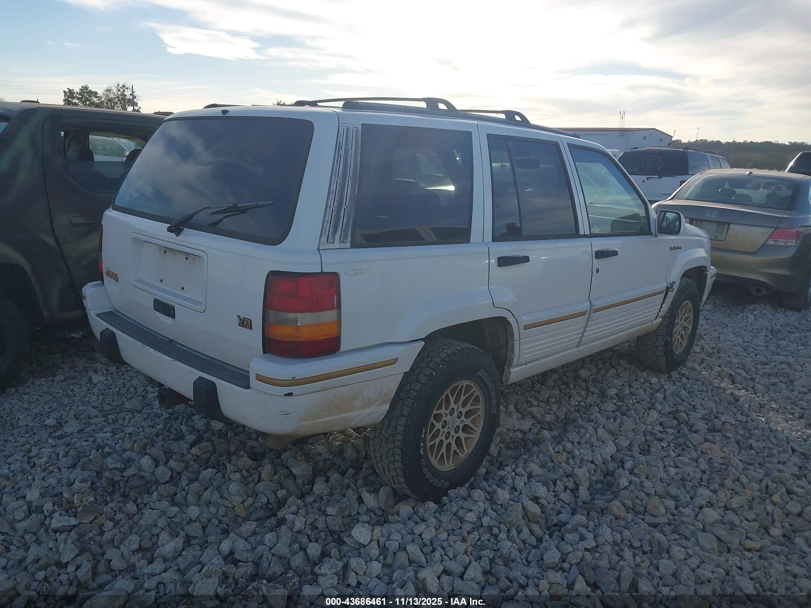 1995 Jeep Grand Cherokee Limited/orvis Белый vin: 1J4GZ78Y8SC727521