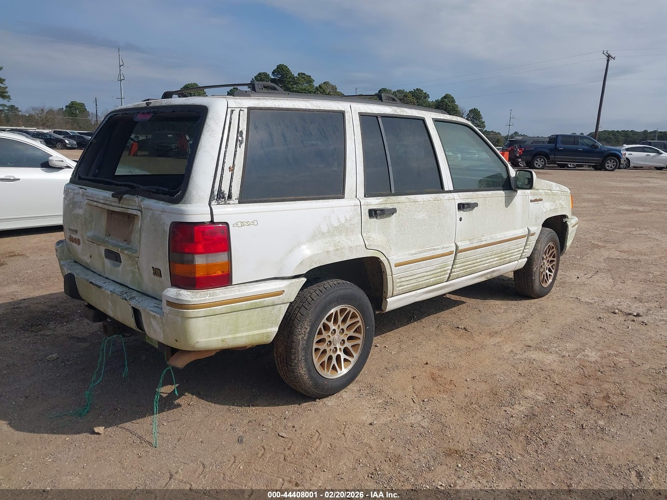 1995 Jeep Grand Cherokee Limited/orvis Белый vin: 1J4GZ78YXSC504896