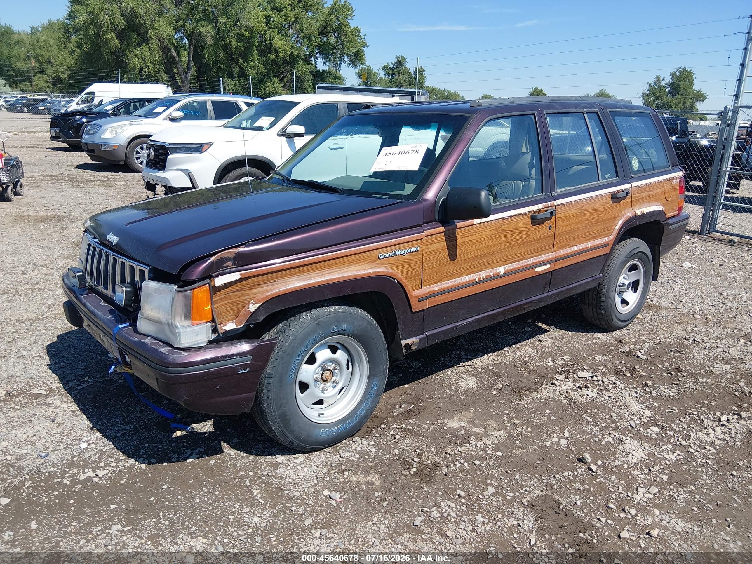 1993 Jeep Grand Cherokee Sport Burgundy vin: 1J4GZ88Y8PC714913