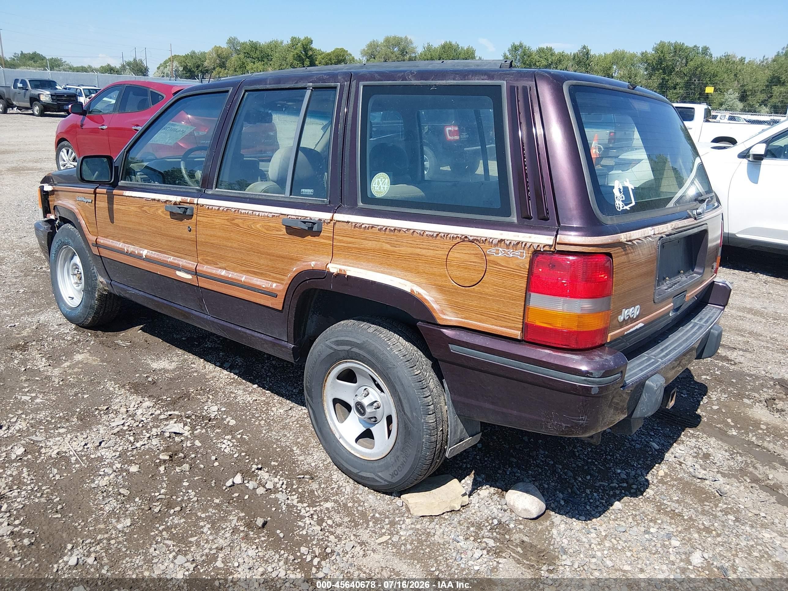 1993 Jeep Grand Cherokee Sport Burgundy vin: 1J4GZ88Y8PC714913