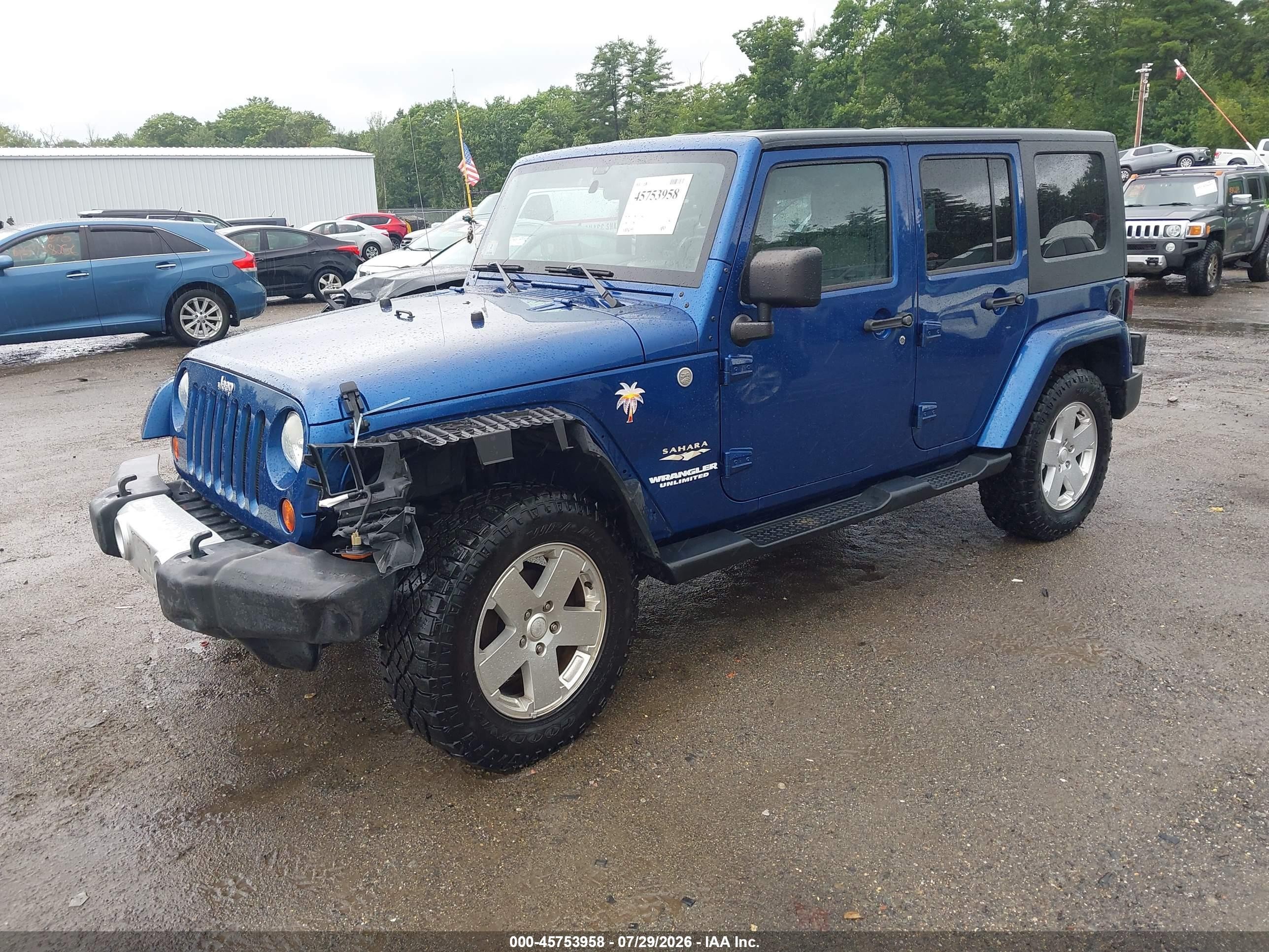 2010 Jeep Wrangler Unlimited Sahara Light Blue vin: 1J4HA5H10AL182268