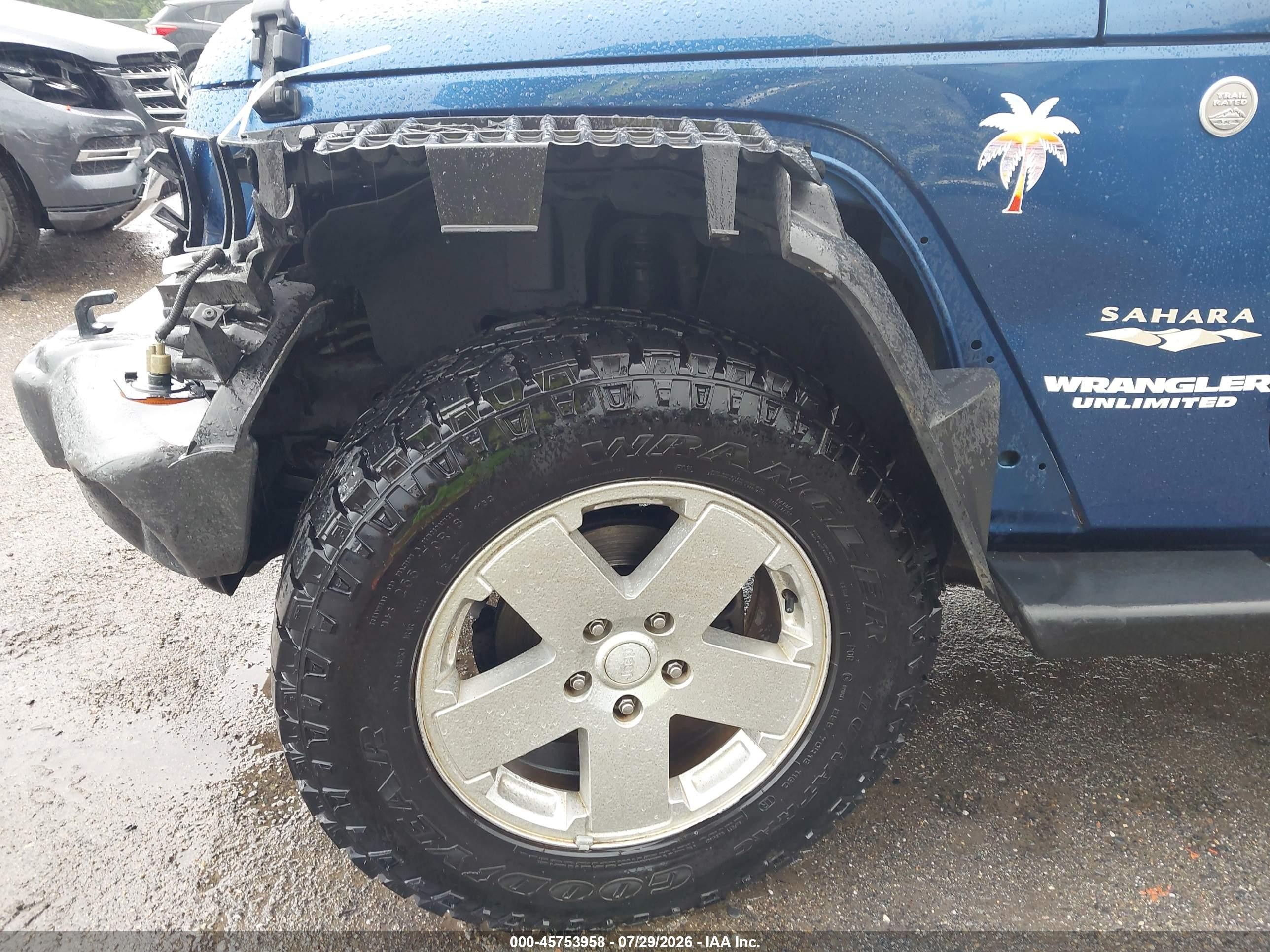 2010 Jeep Wrangler Unlimited Sahara Light Blue vin: 1J4HA5H10AL182268