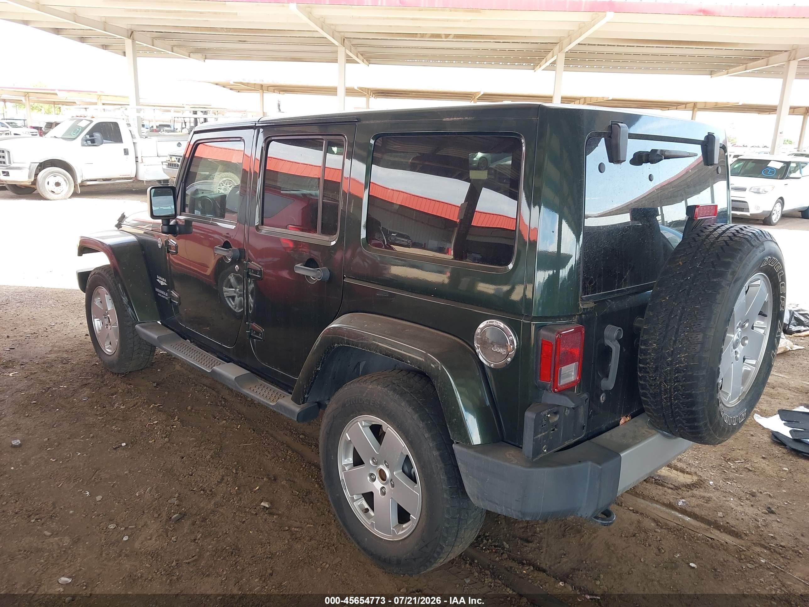 2011 Jeep Wrangler Unlimited Sahara Зеленый vin: 1J4HA5H1XBL543877