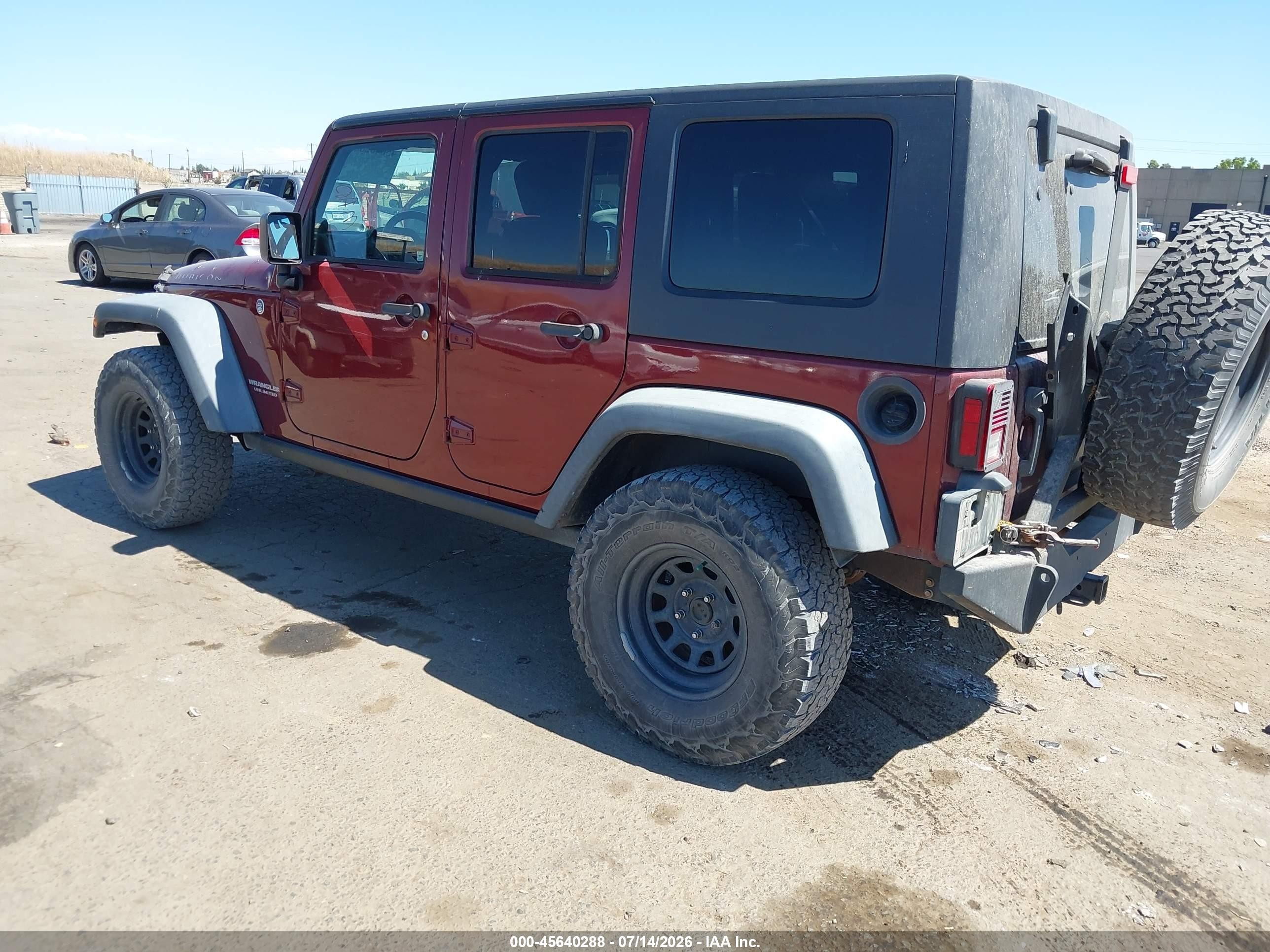 2010 Jeep Wrangler Unlimited Rubicon Burgundy vin: 1J4HA6H13AL233364
