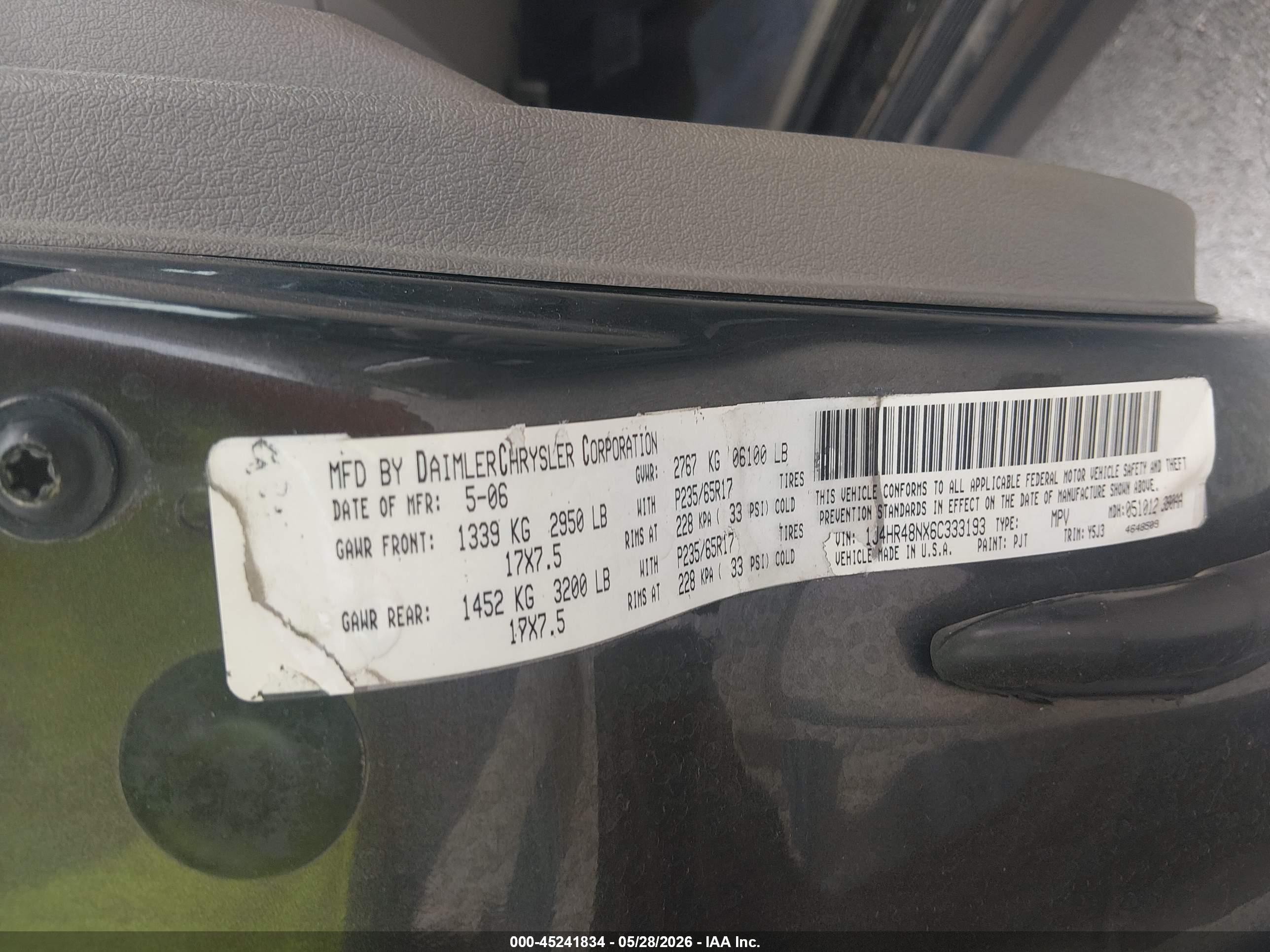 2006 Jeep Grand Cherokee Laredo Gray vin: 1J4HR48NX6C333193