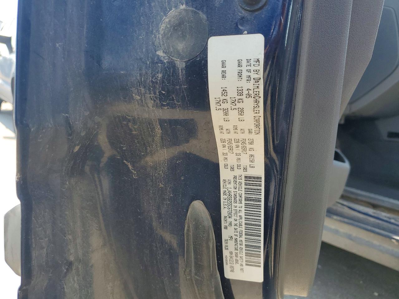 2005 Jeep Grand Cherokee Limited Blue vin: 1J4HR58255C672034