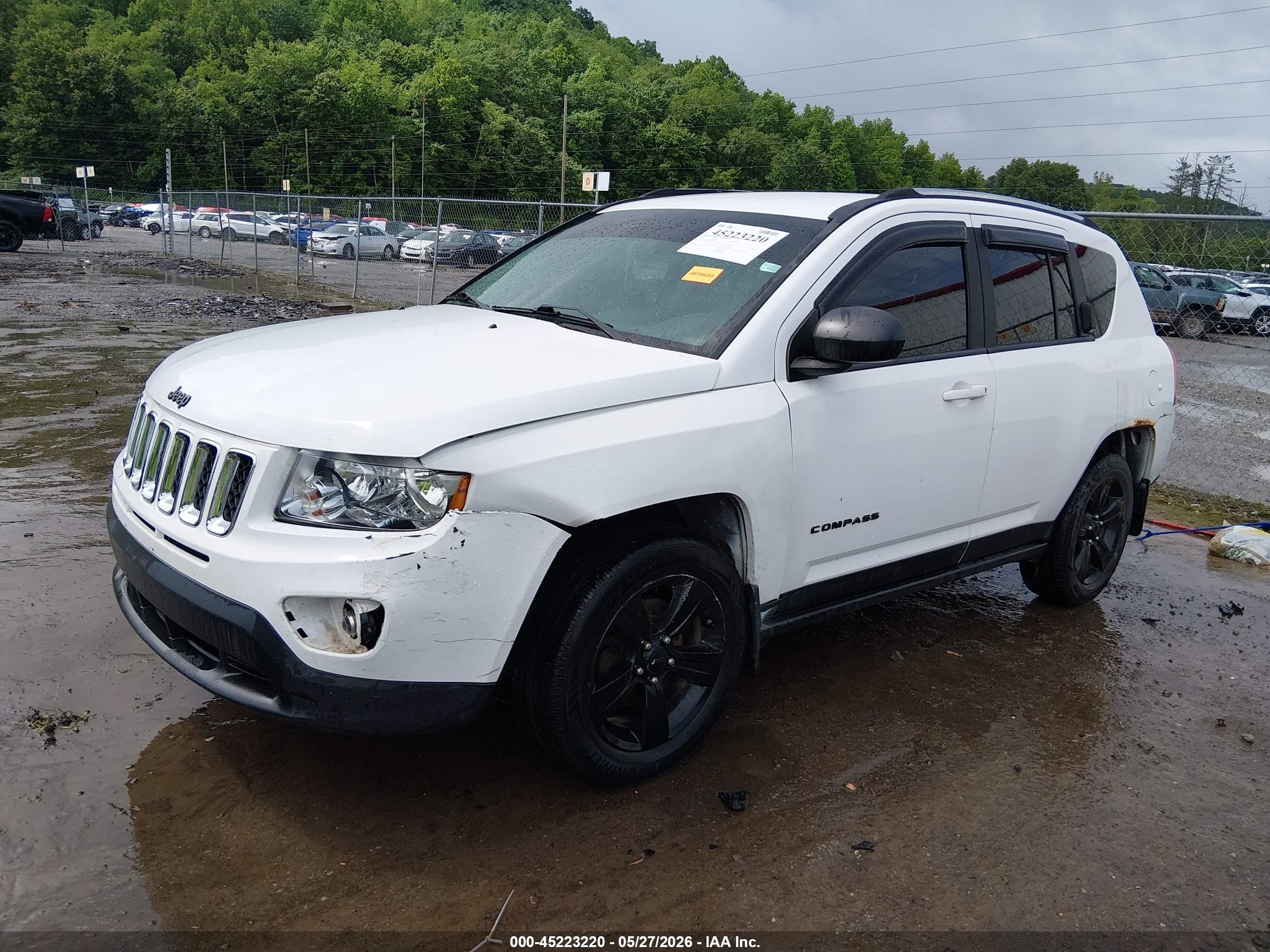 2011 Jeep Compass   White vin: 1J4NF1FB8BD191949