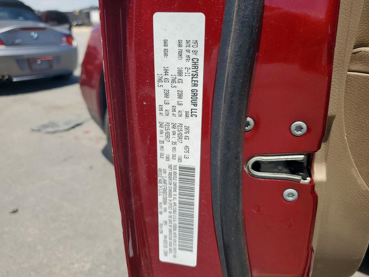 2011 Jeep Compass Sport Red vin: 1J4NF1FBXBD158984
