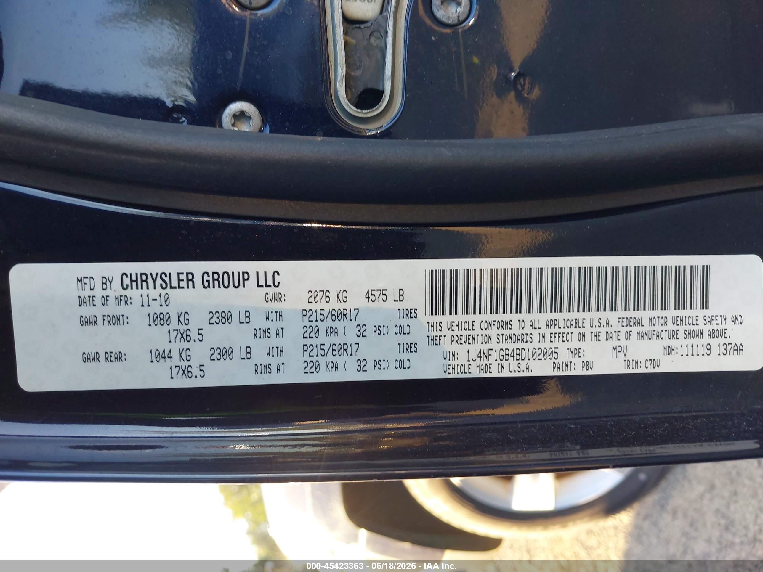 2011 Jeep Patriot Sport Black vin: 1J4NF1GB4BD102005