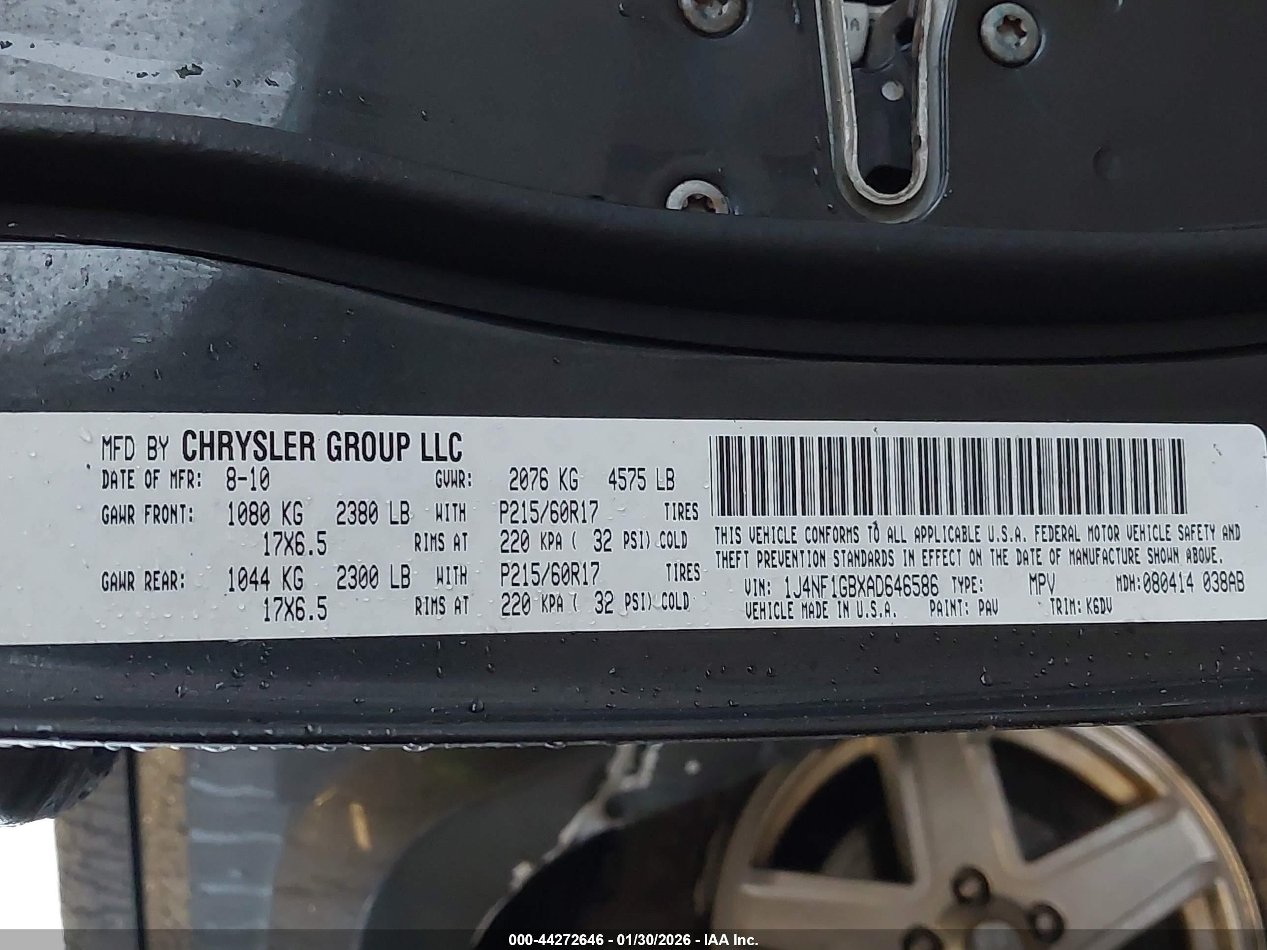 2010 Jeep Patriot Sport Gray vin: 1J4NF1GBXAD646586