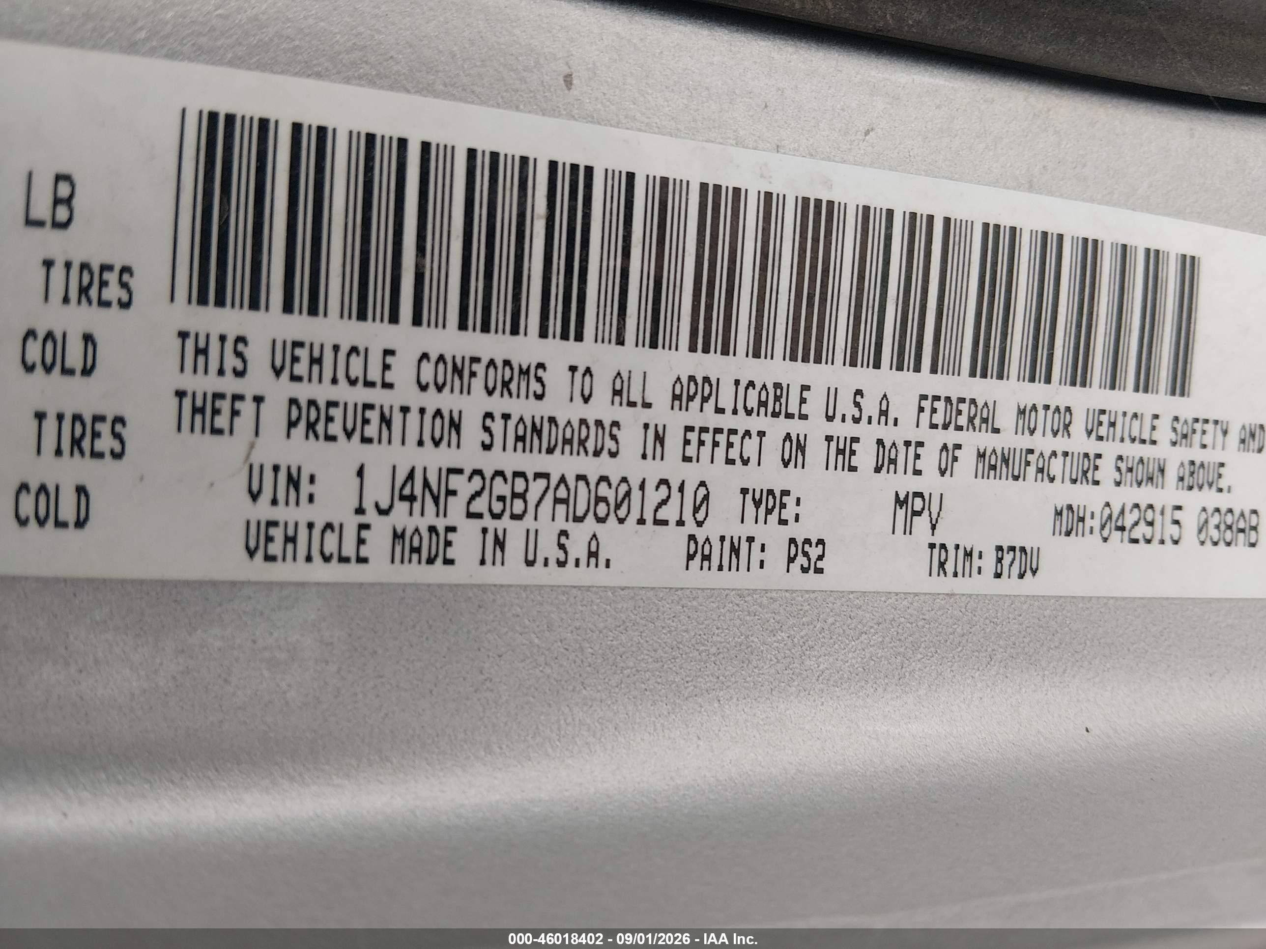 2010 Jeep Patriot Sport Silver vin: 1J4NF2GB7AD601210
