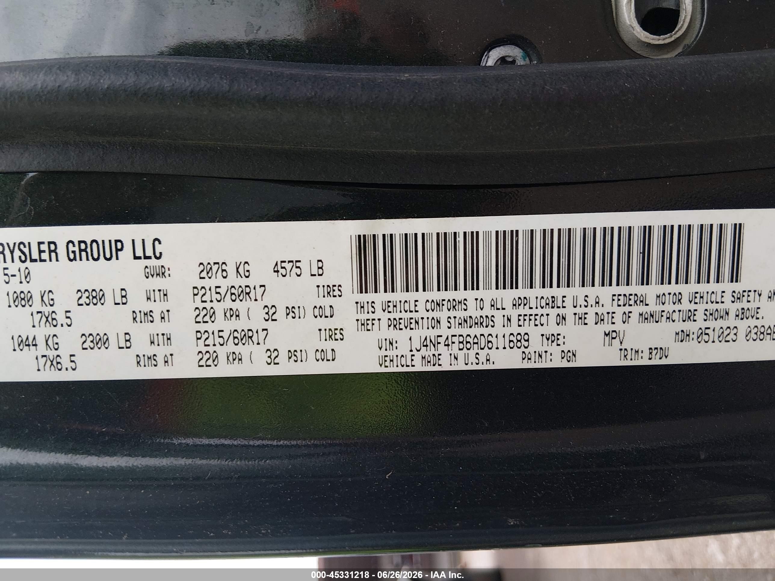 2010 Jeep Compass Sport Зеленый vin: 1J4NF4FB6AD611689