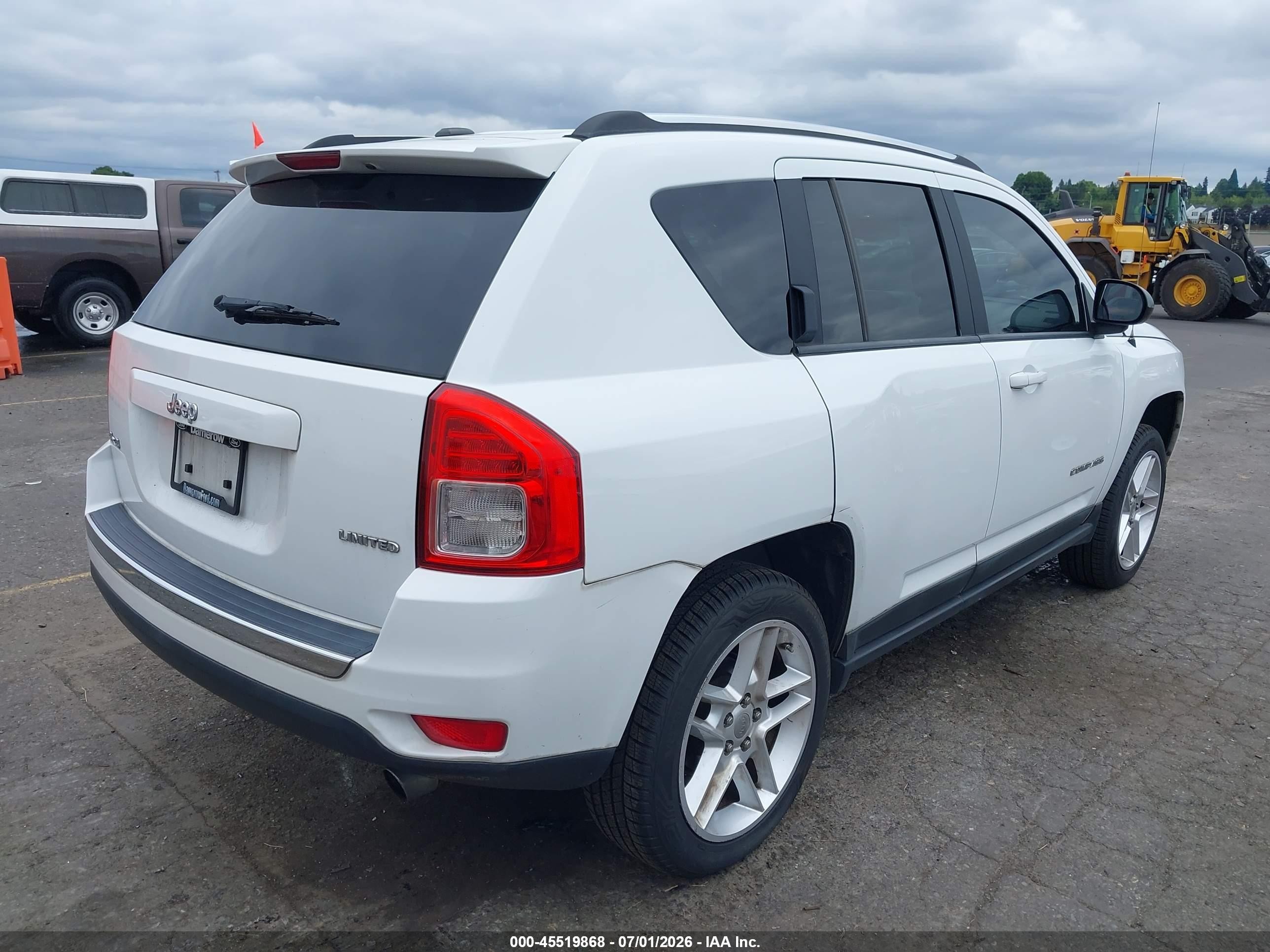 2011 Jeep Compass Limited White vin: 1J4NF5FB8BD176536