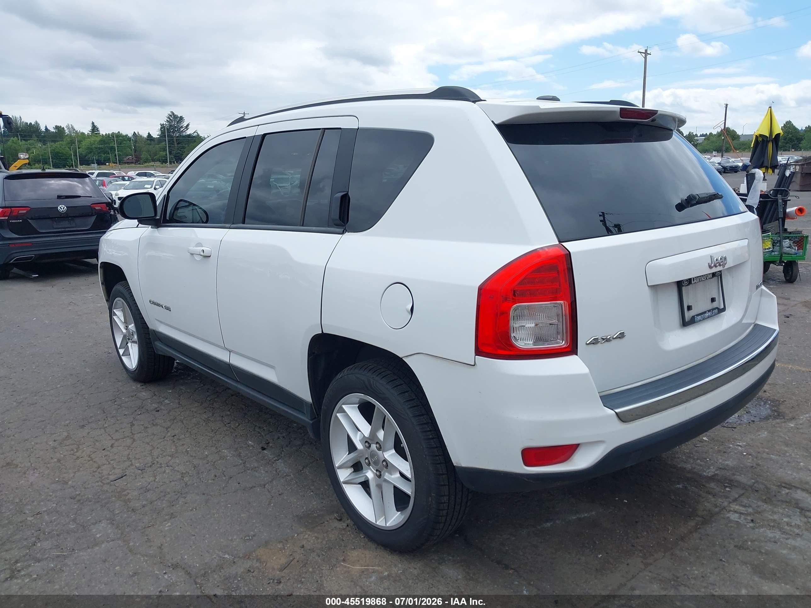 2011 Jeep Compass Limited White vin: 1J4NF5FB8BD176536