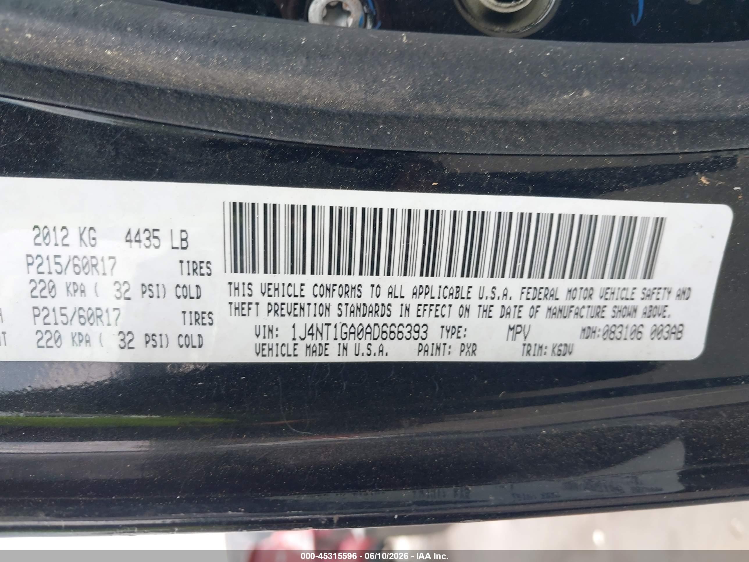 2010 Jeep Patriot Sport Black vin: 1J4NT1GA0AD666393