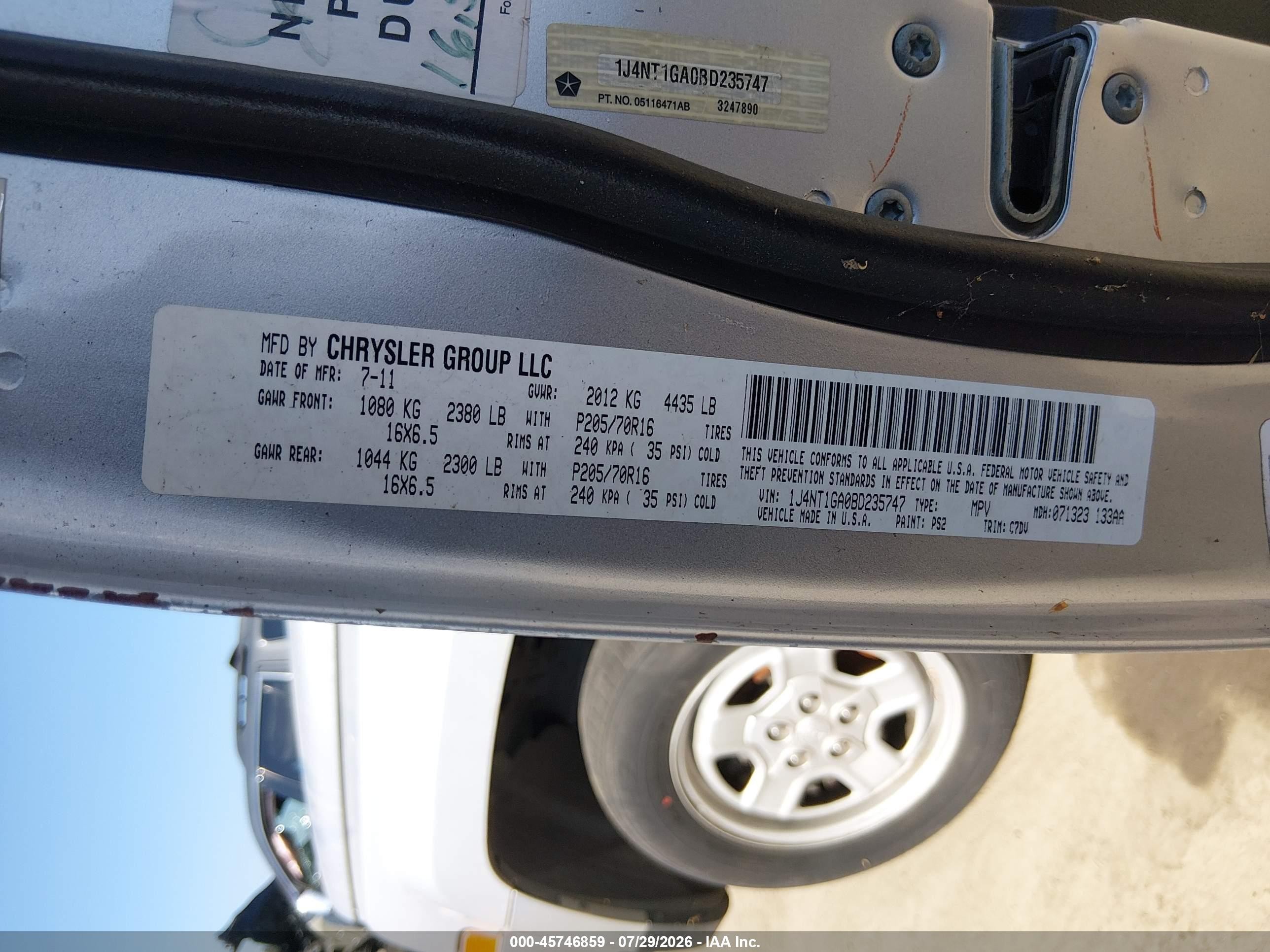 2011 Jeep Patriot Sport Silver vin: 1J4NT1GA0BD235747