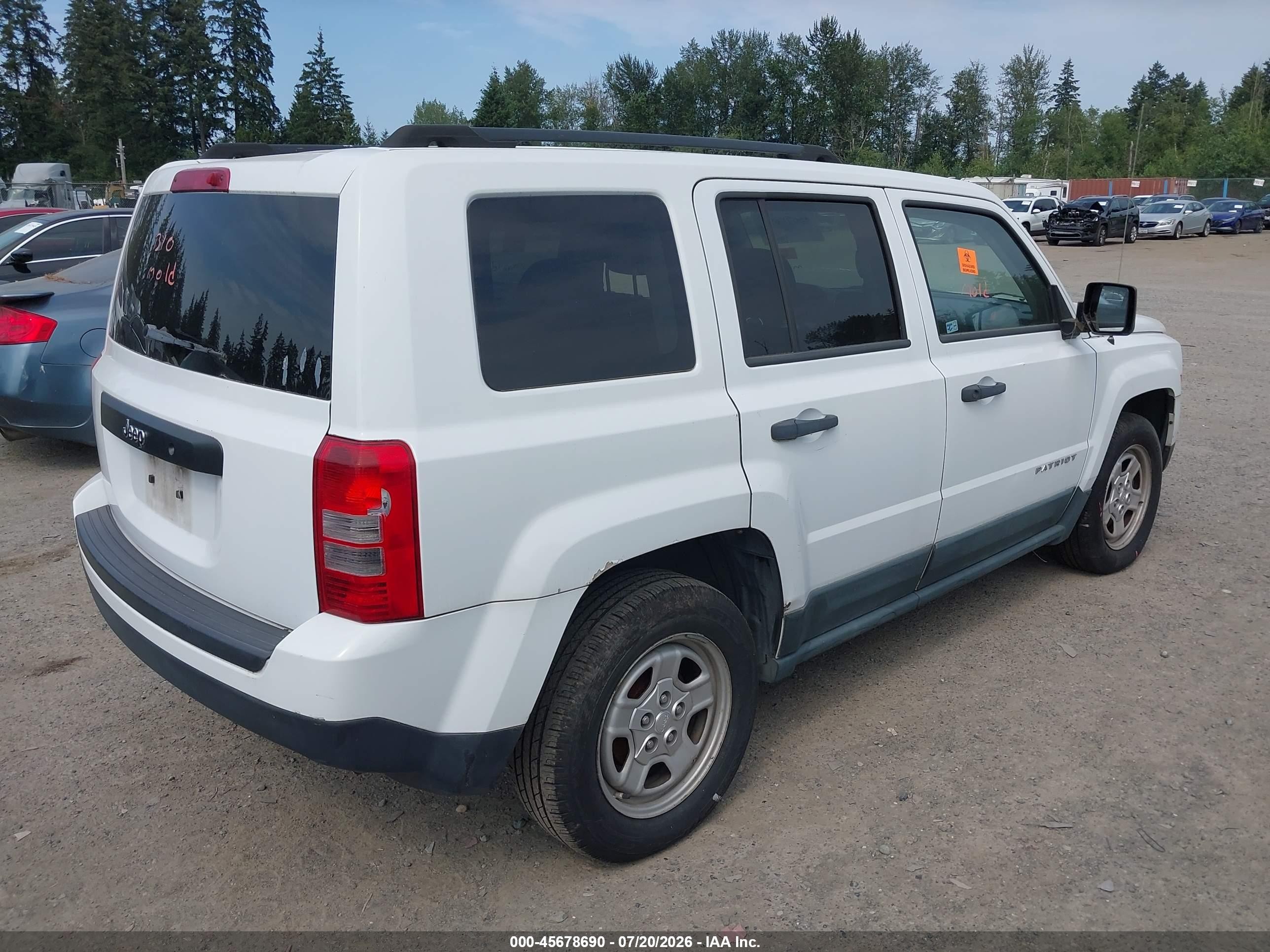 2011 Jeep Patriot Sport White vin: 1J4NT1GA5BD289237