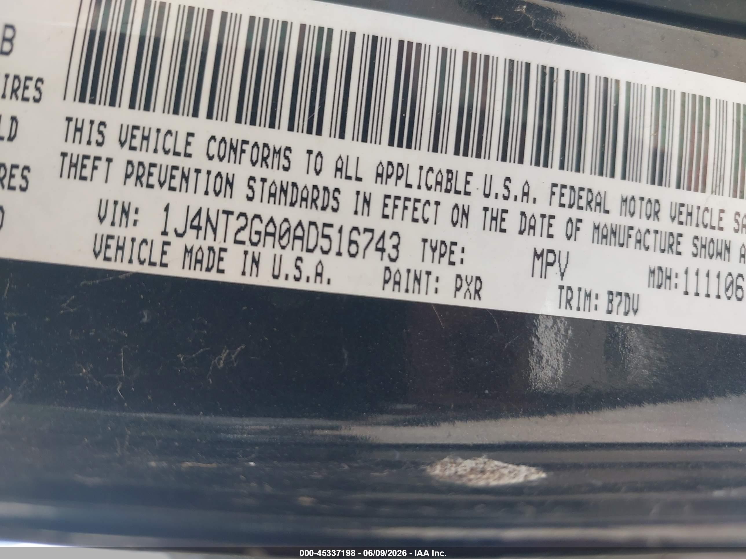 2010 Jeep Patriot Sport Черный vin: 1J4NT2GA0AD516743