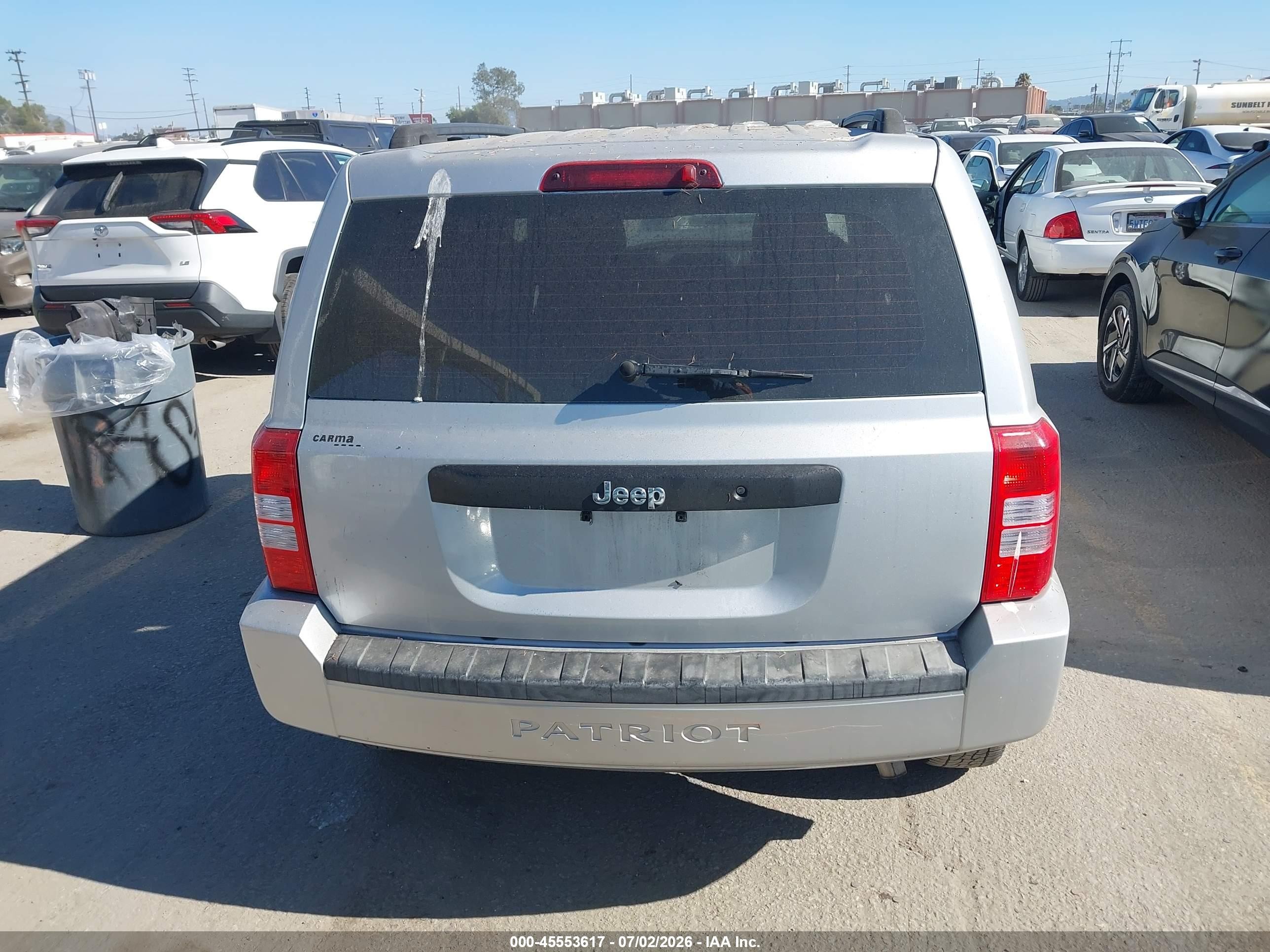 2010 Jeep Patriot Sport Silver vin: 1J4NT2GA8AD569867
