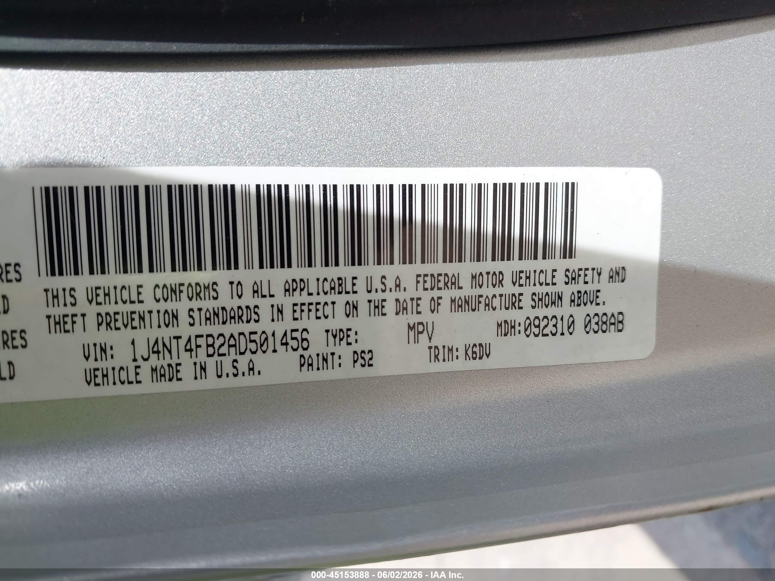 2010 Jeep Compass Sport Silver vin: 1J4NT4FB2AD501456