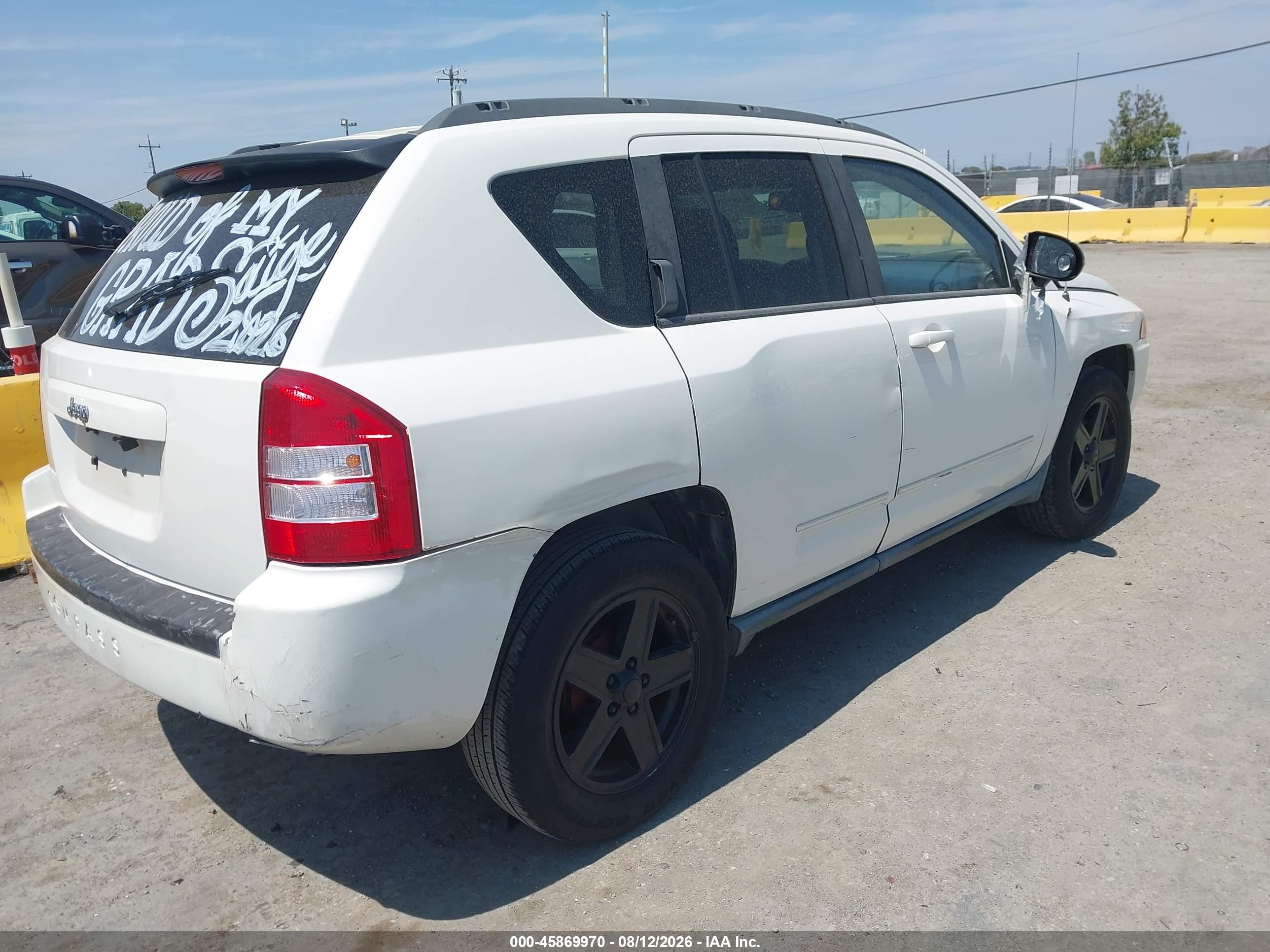 2010 Jeep Compass Sport White vin: 1J4NT4FB6AD601916