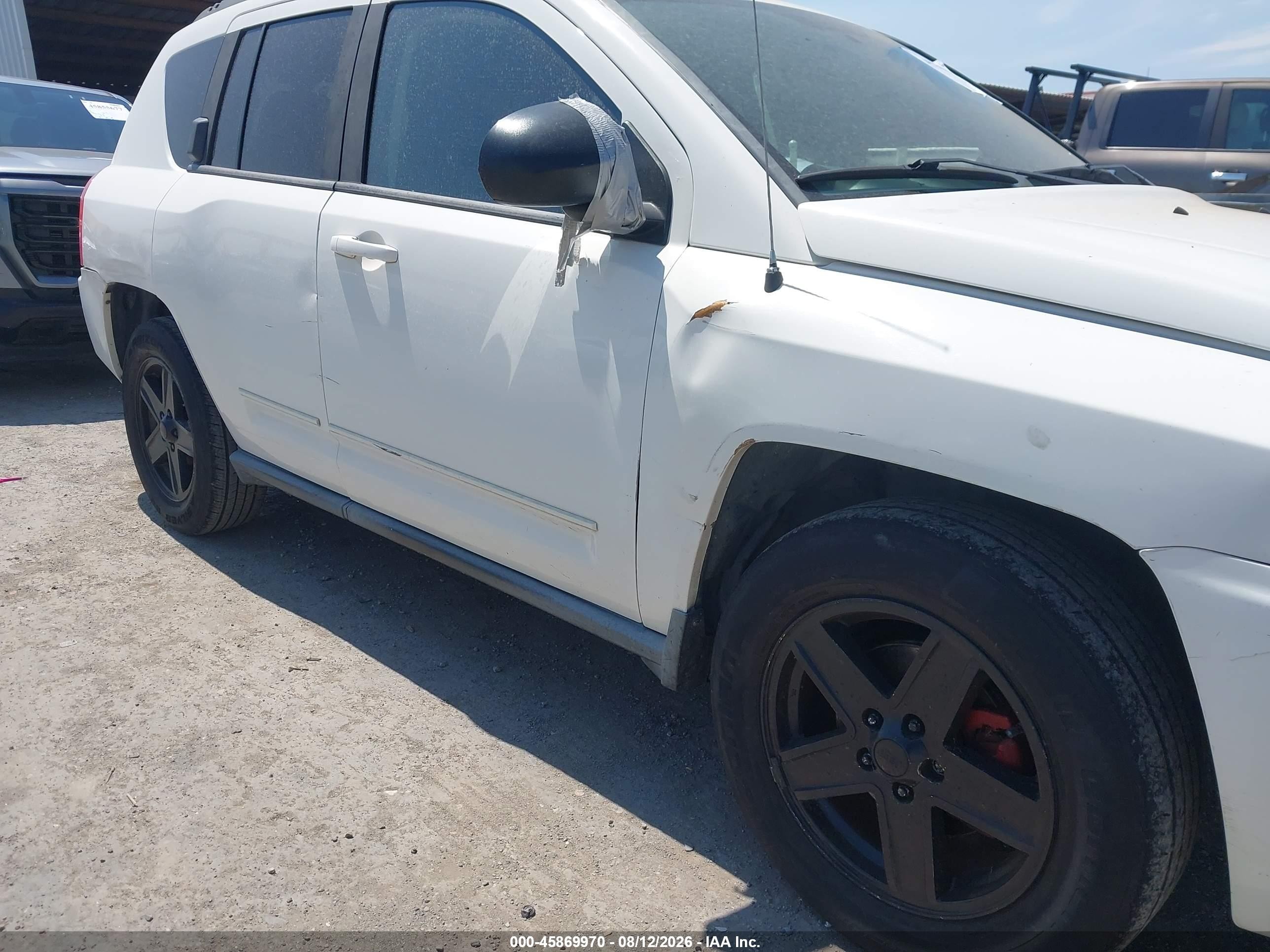 2010 Jeep Compass Sport White vin: 1J4NT4FB6AD601916