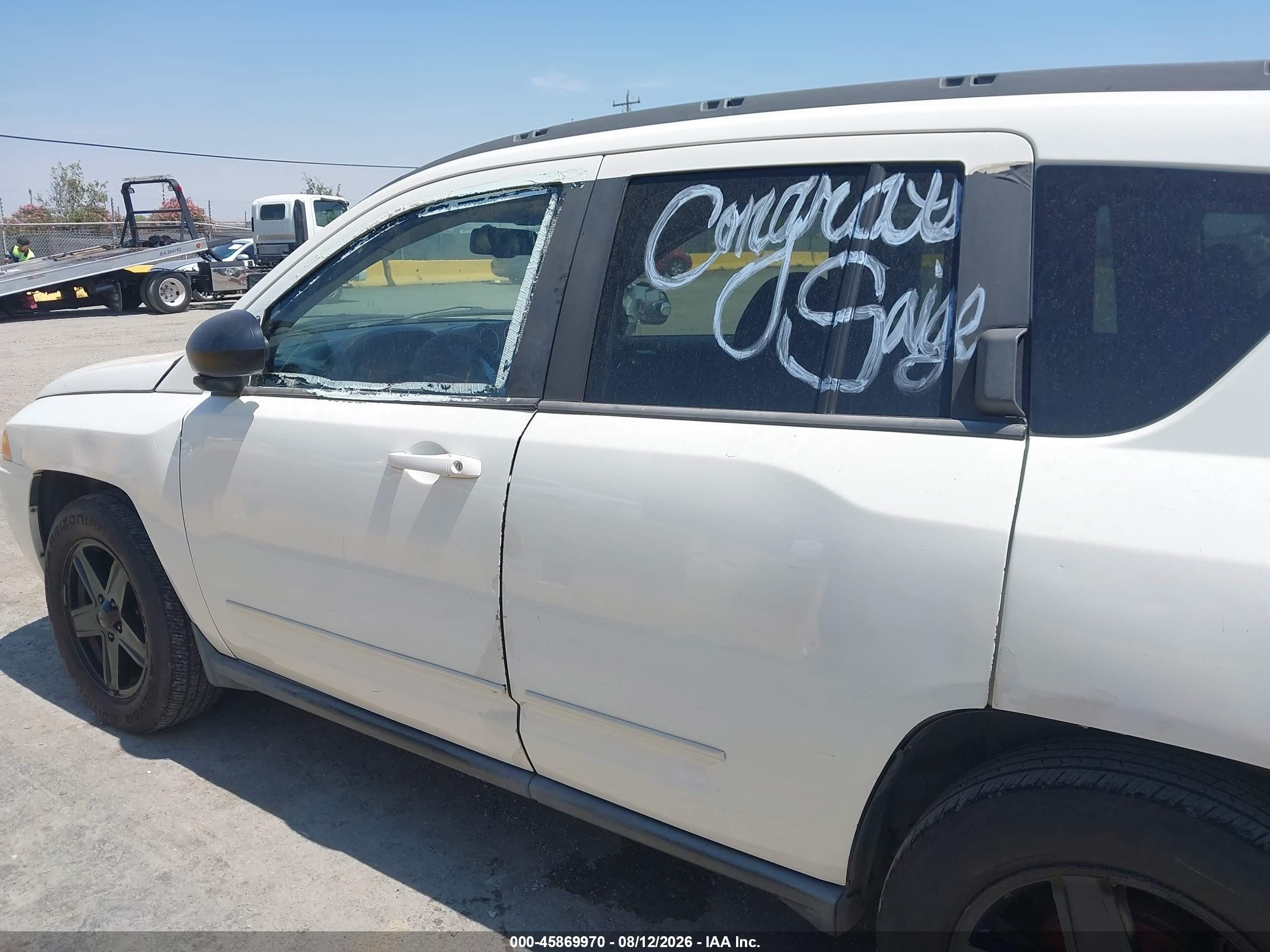2010 Jeep Compass Sport White vin: 1J4NT4FB6AD601916
