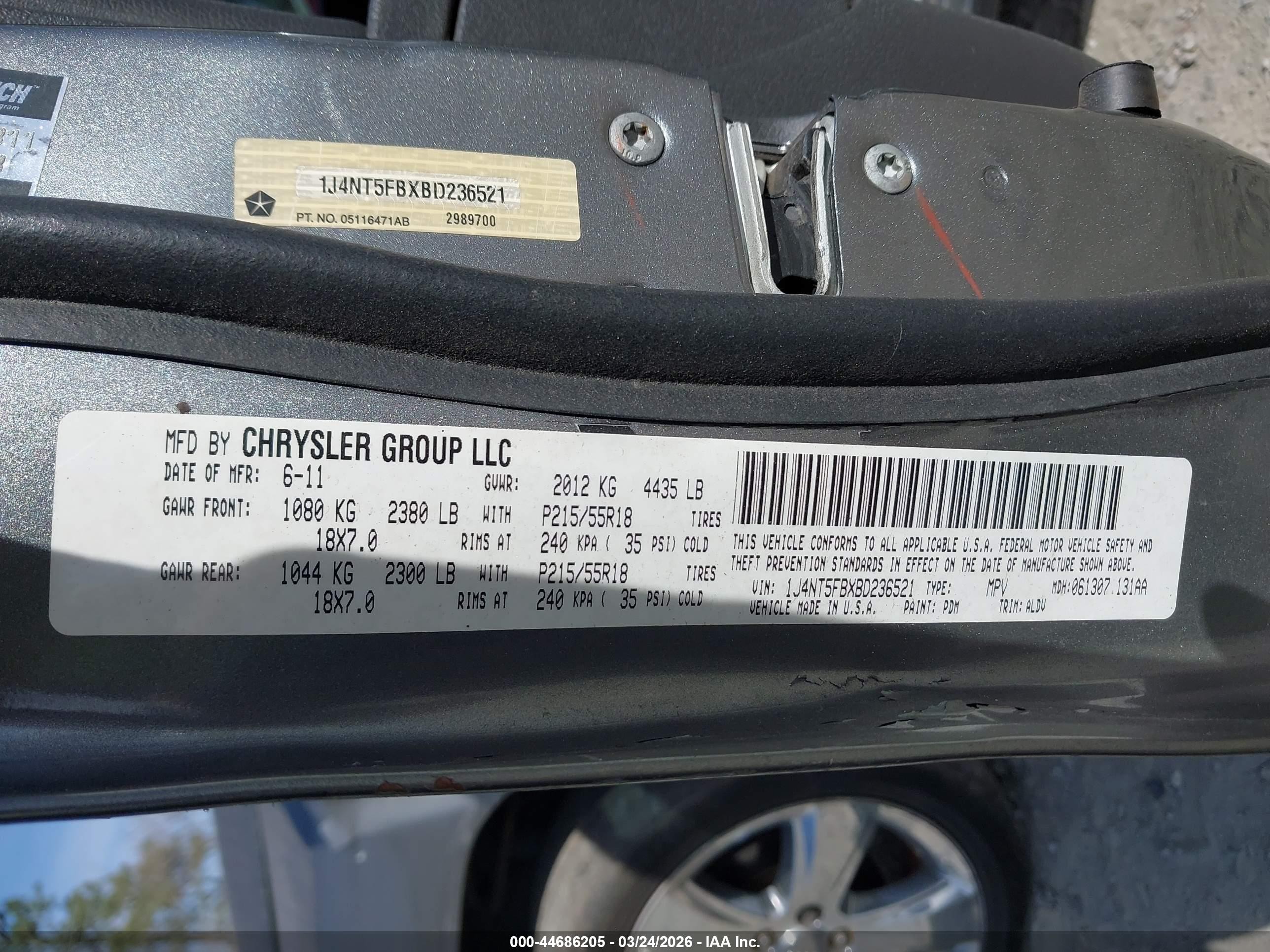 2011 Jeep Compass Limited Gray vin: 1J4NT5FBXBD236521