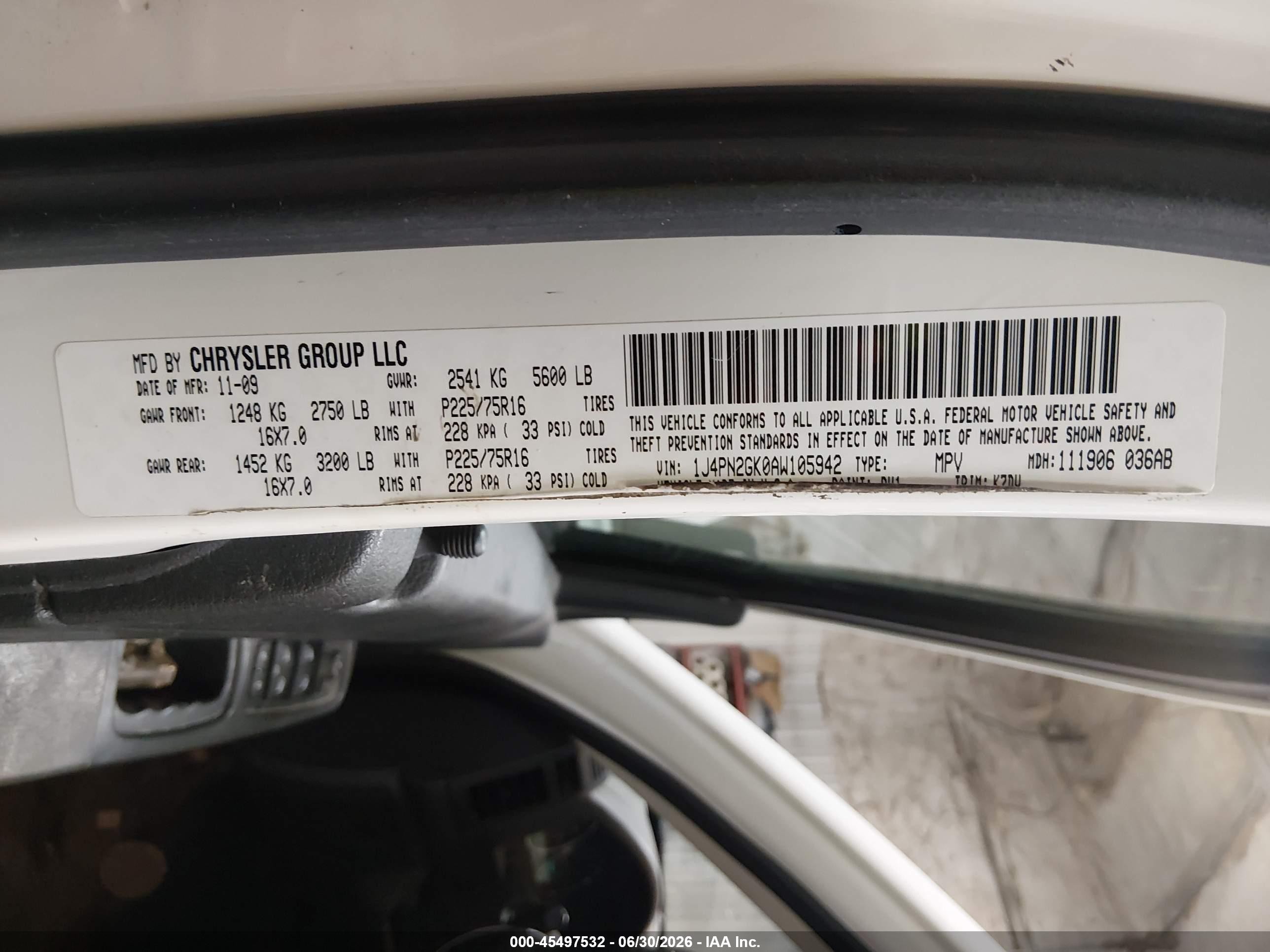 2010 Jeep Liberty Sport White vin: 1J4PN2GK0AW105942