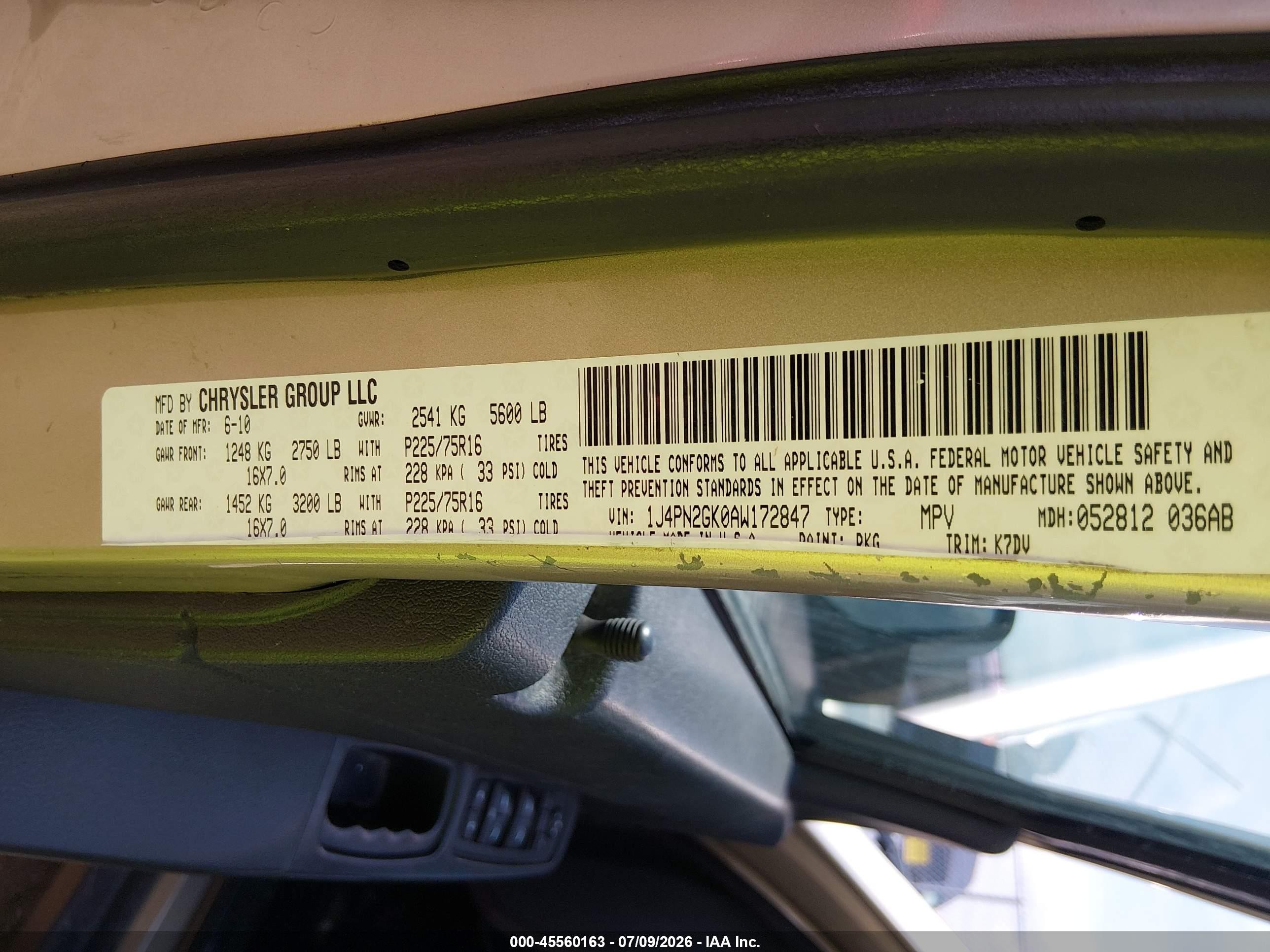 2010 Jeep Liberty Sport Коричневый vin: 1J4PN2GK0AW172847