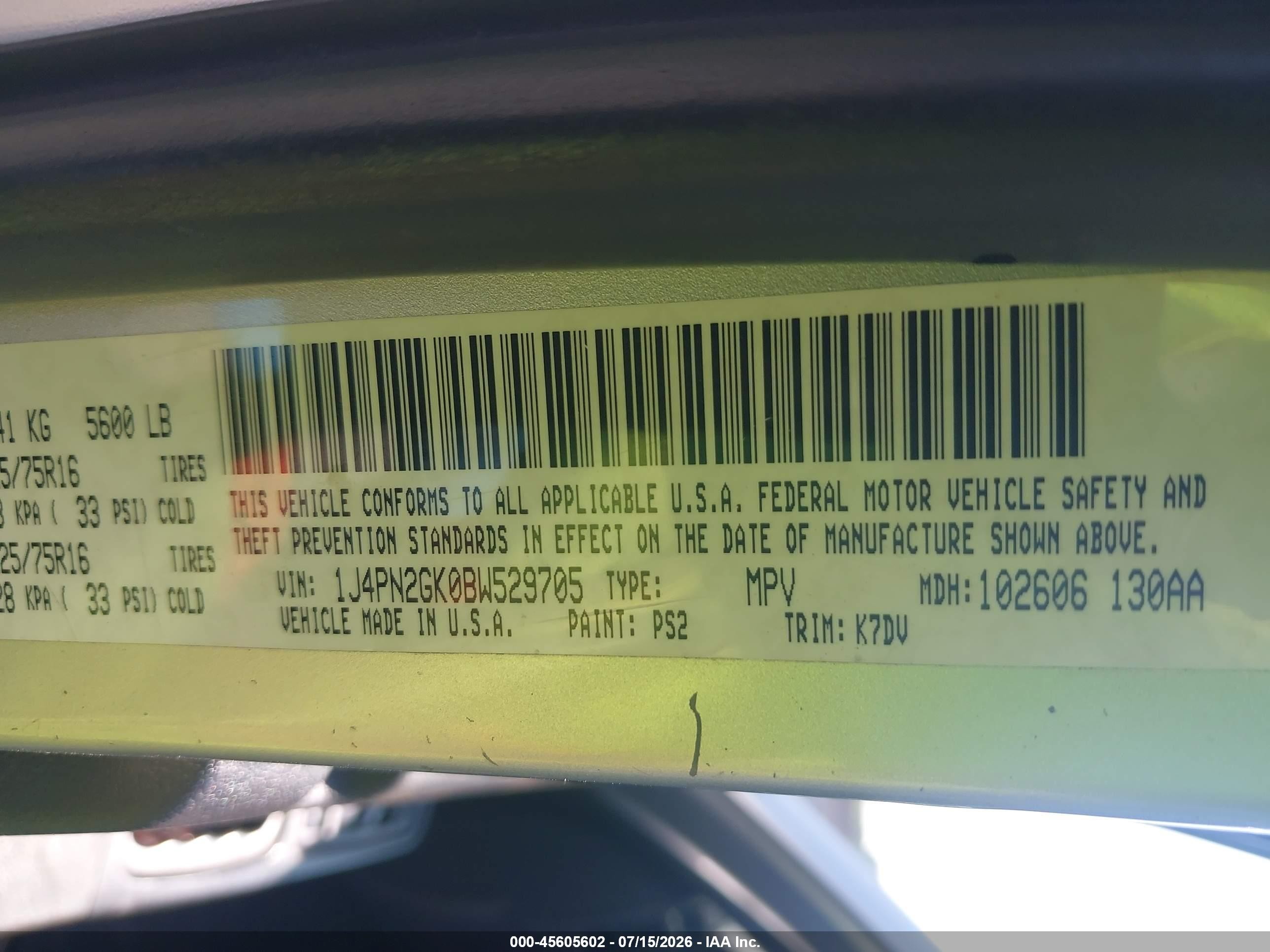2011 Jeep Liberty Sport Серебряный vin: 1J4PN2GK0BW529705