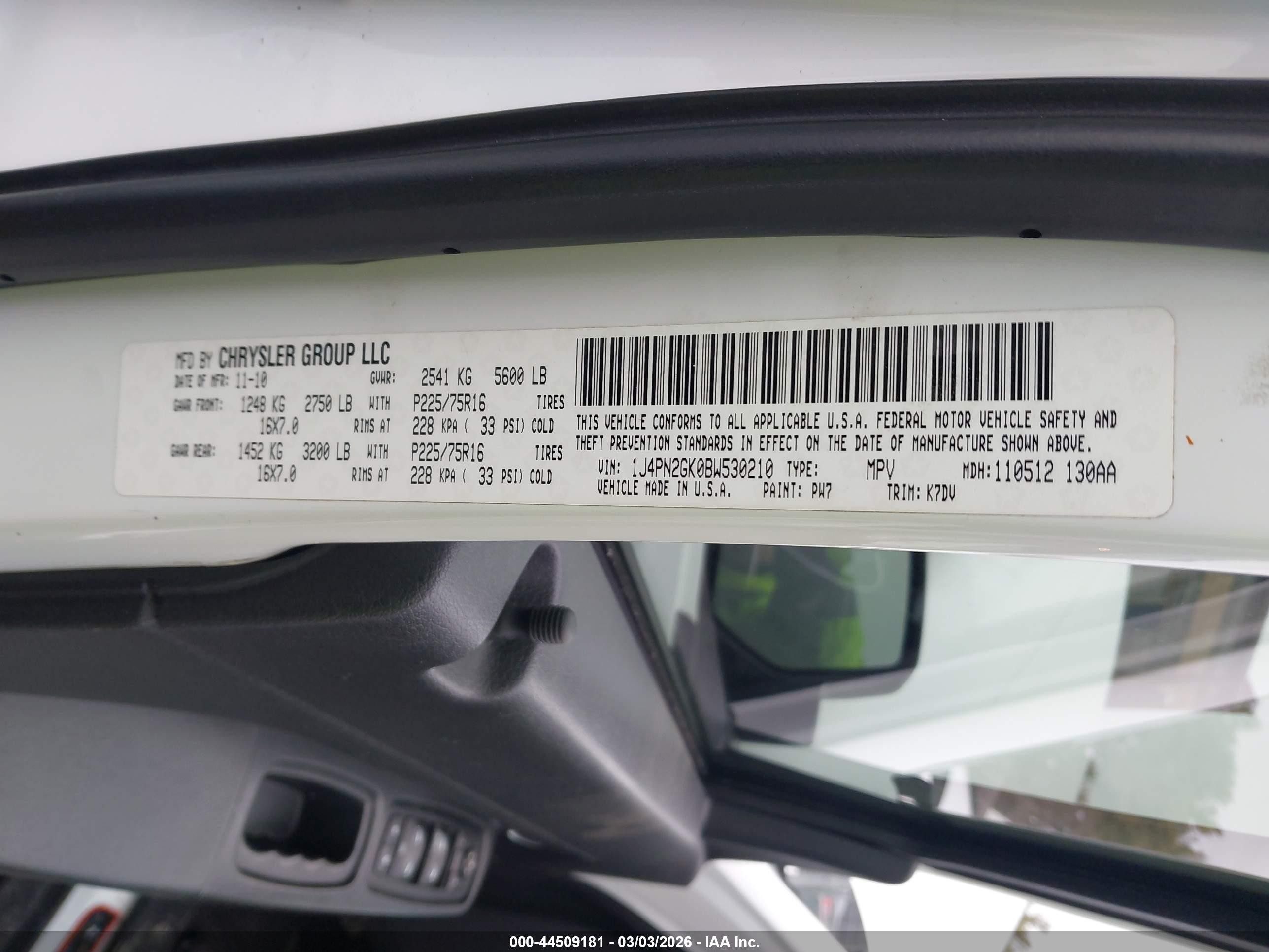 2011 Jeep Liberty Sport Белый vin: 1J4PN2GK0BW530210