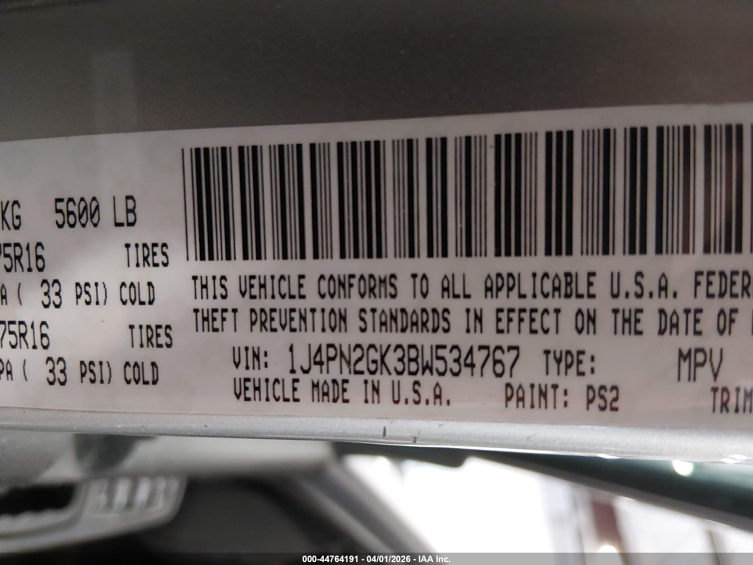 2011 Jeep Liberty Sport Gray vin: 1J4PN2GK3BW534767