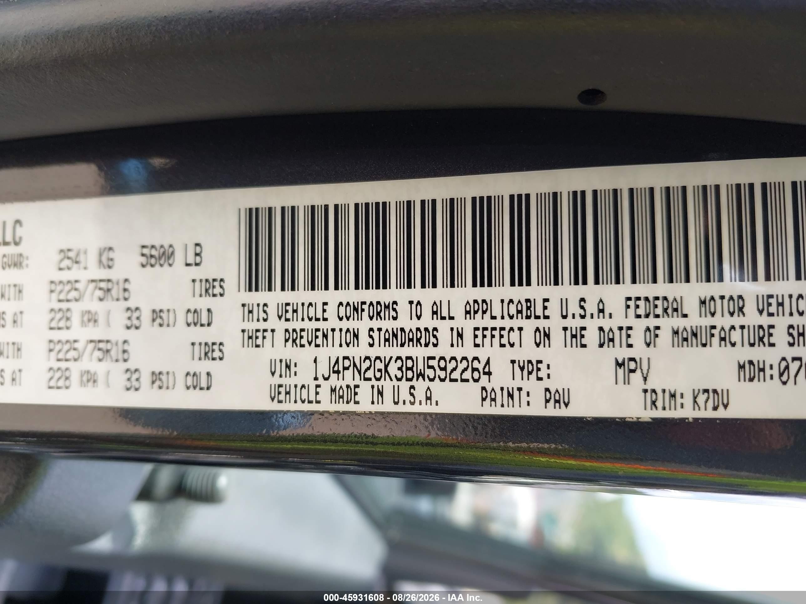2011 Jeep Liberty Sport Gray vin: 1J4PN2GK3BW592264