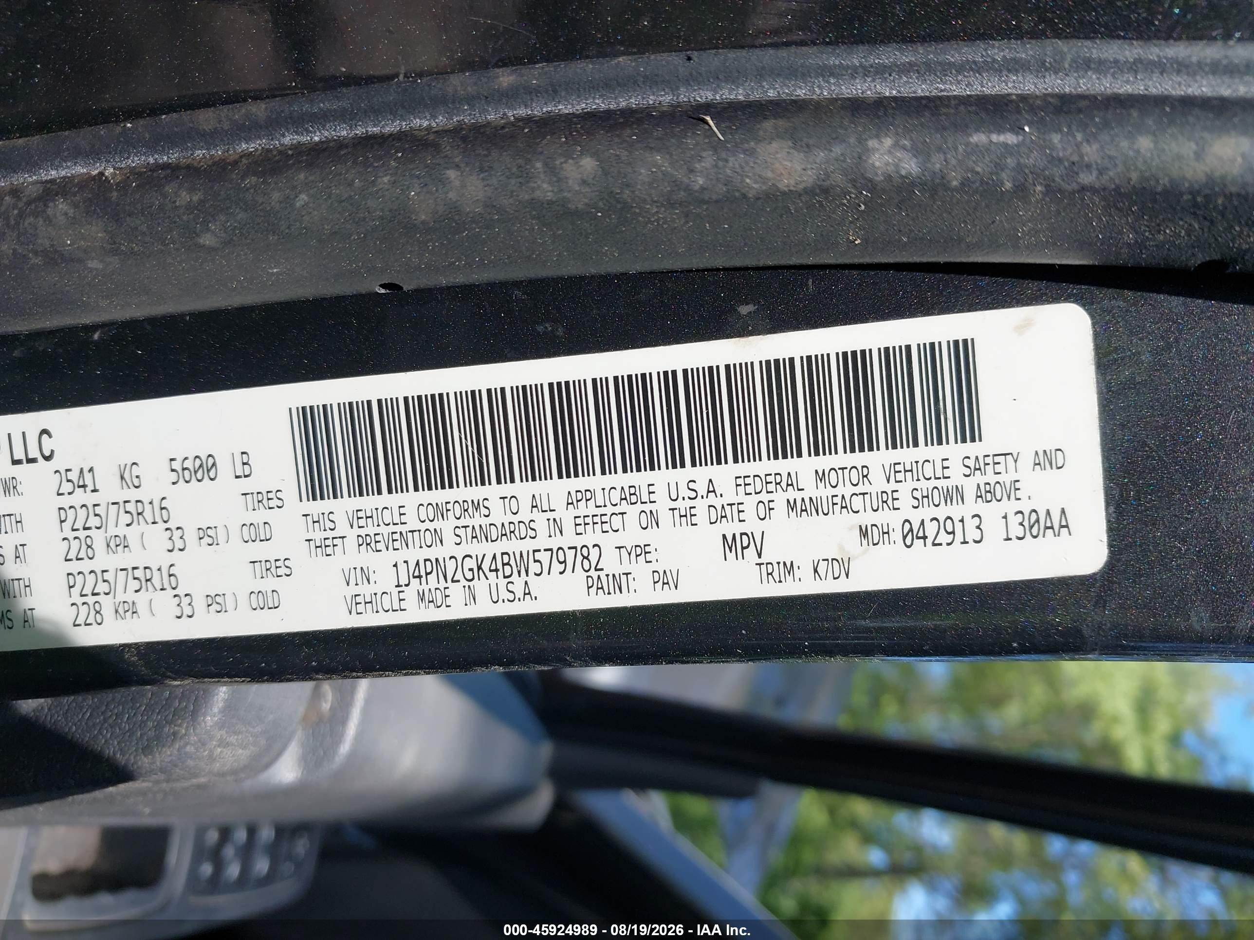2011 Jeep Liberty Sport Black vin: 1J4PN2GK4BW579782