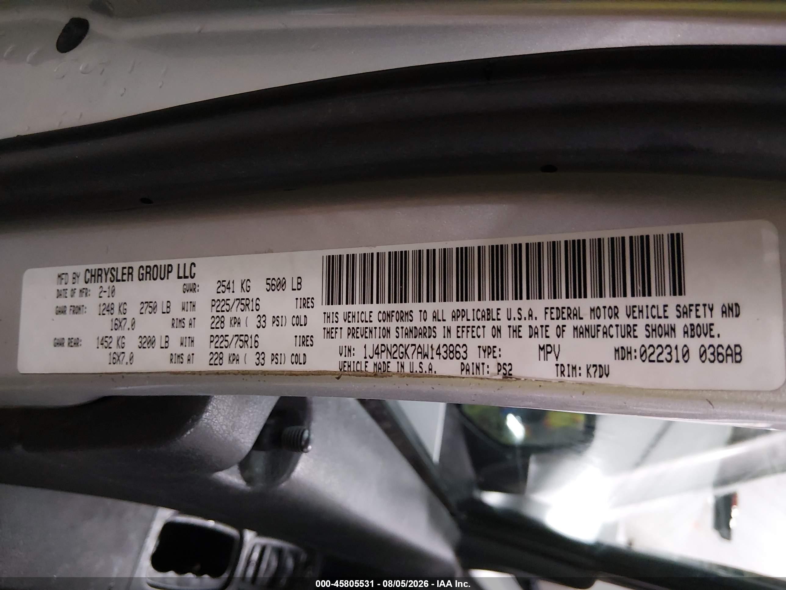2010 Jeep Liberty Sport Silver vin: 1J4PN2GK7AW143863