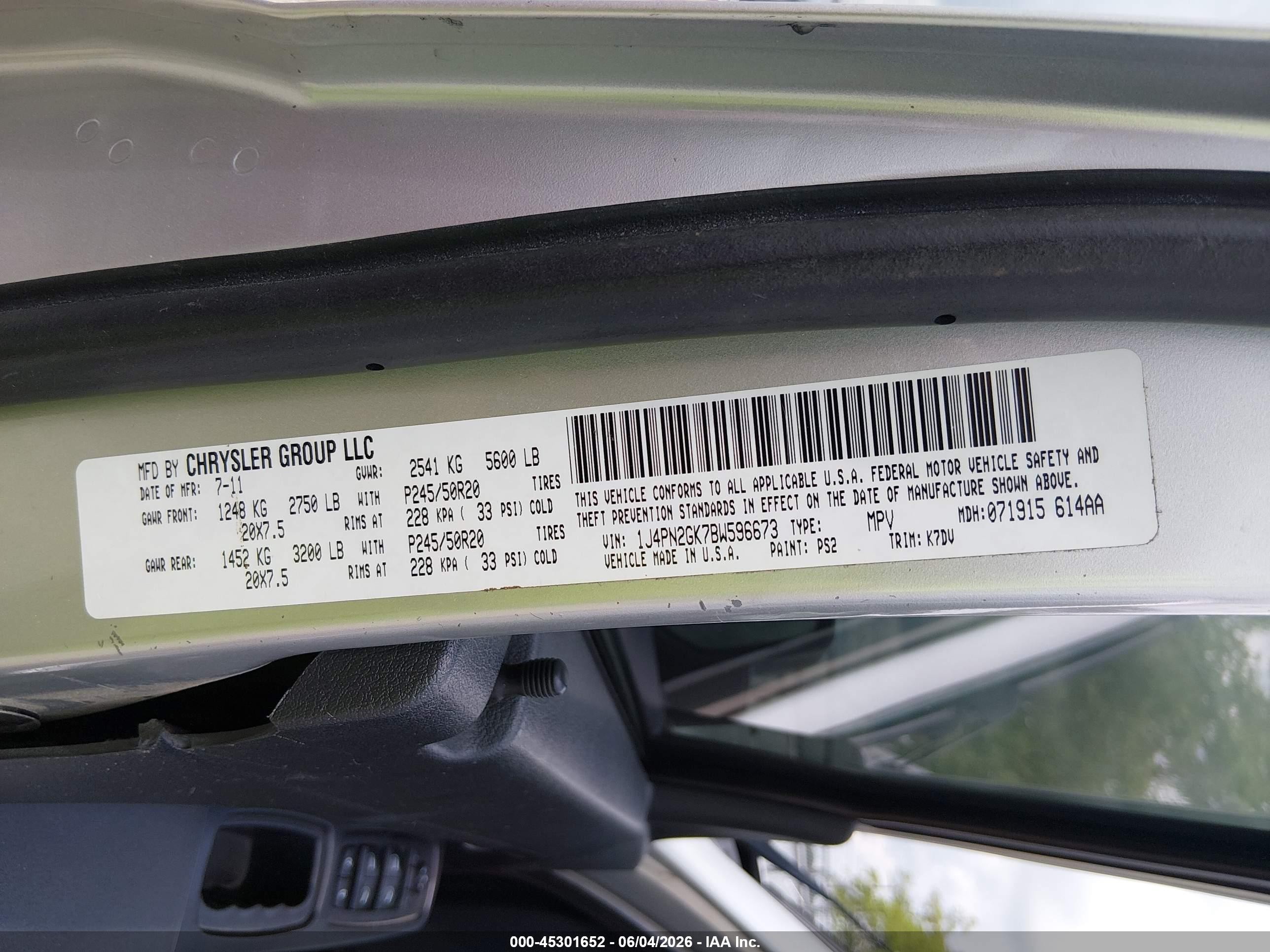 2011 Jeep Liberty Sport Silver vin: 1J4PN2GK7BW596673