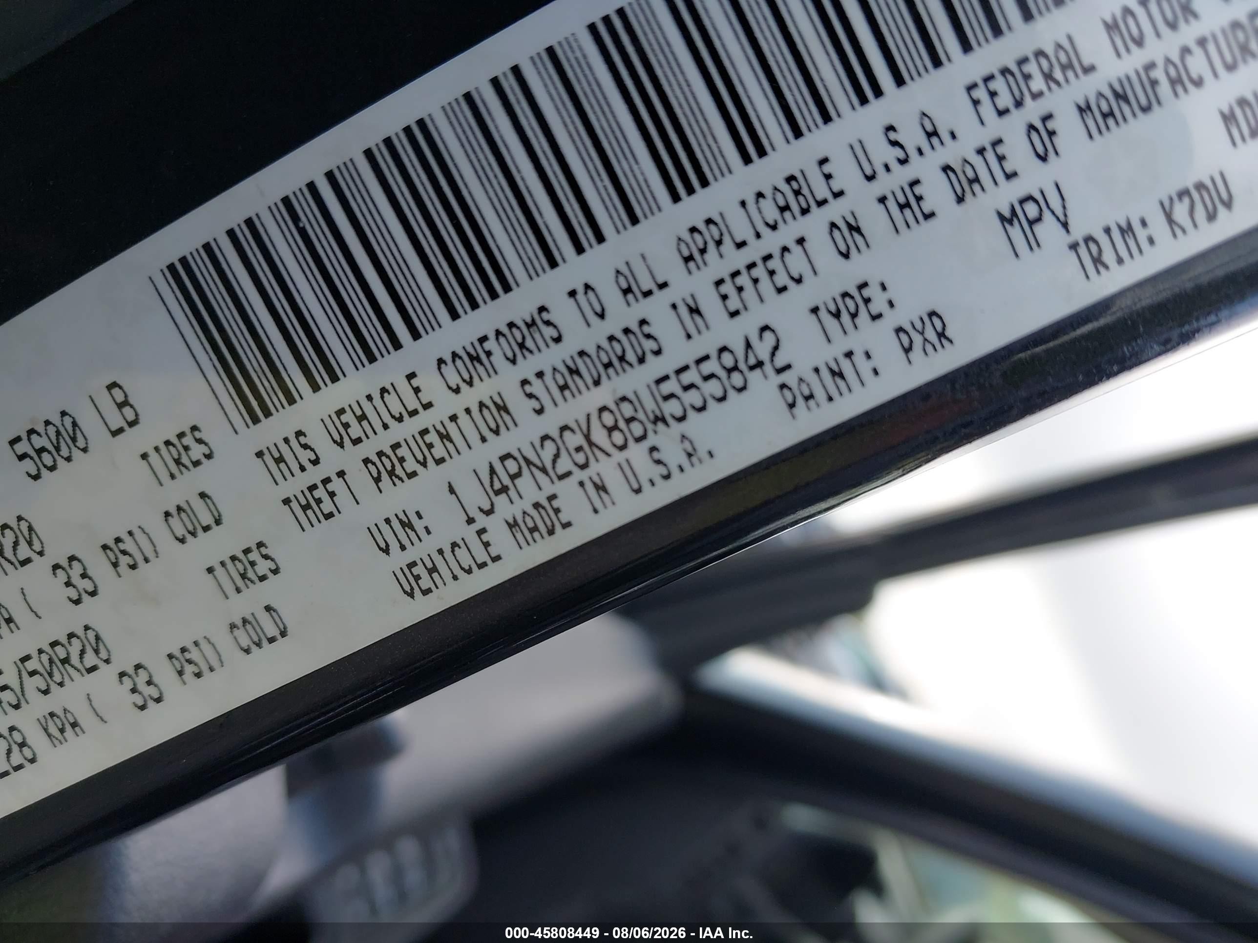 2011 Jeep Liberty Sport Черный vin: 1J4PN2GK8BW555842