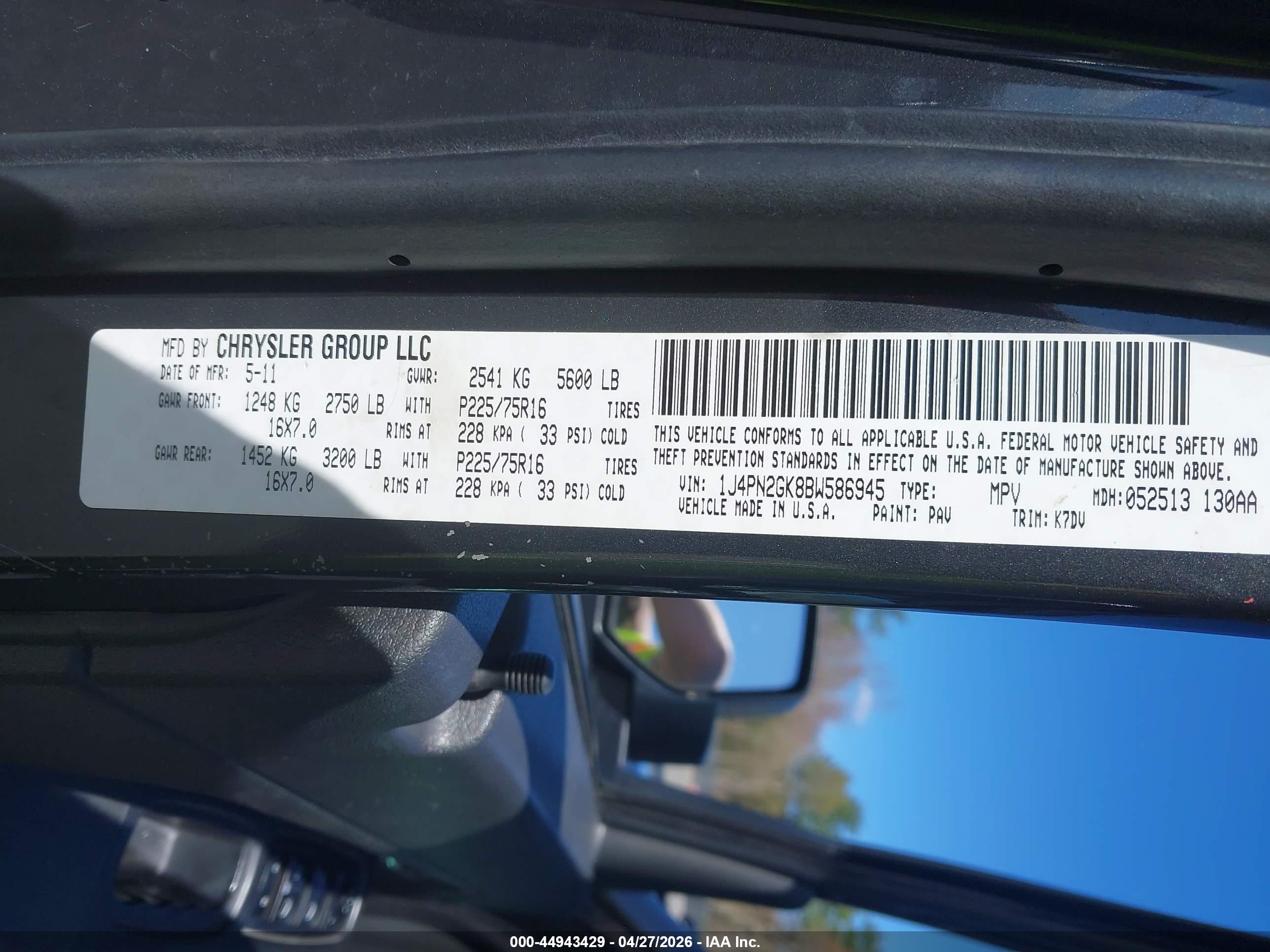 2011 Jeep Liberty Sport Gray vin: 1J4PN2GK8BW586945